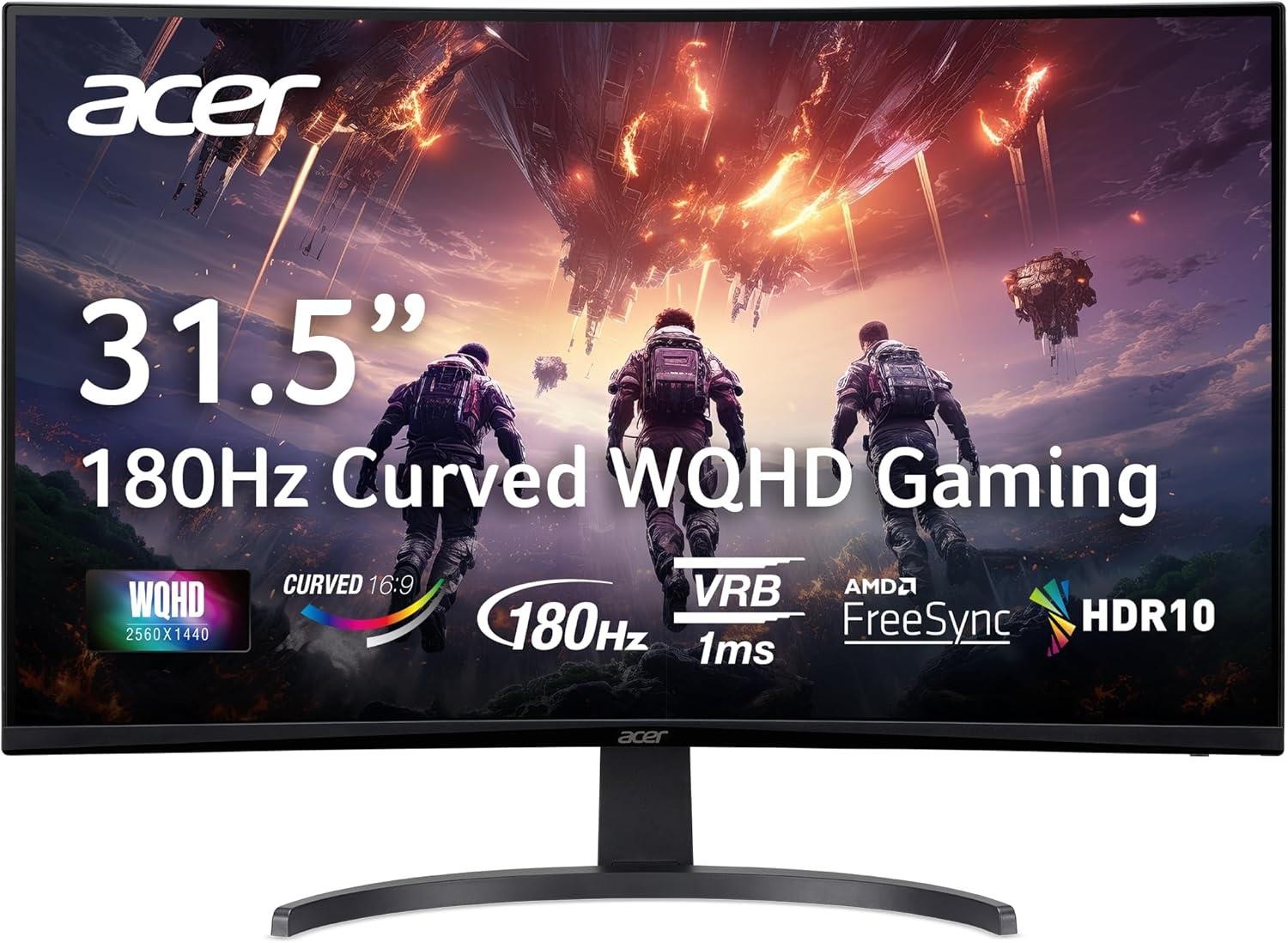 Acer Nitro 31.5in Curved Gaming Monitor 2560×1440 180Hz Certified Refurbished