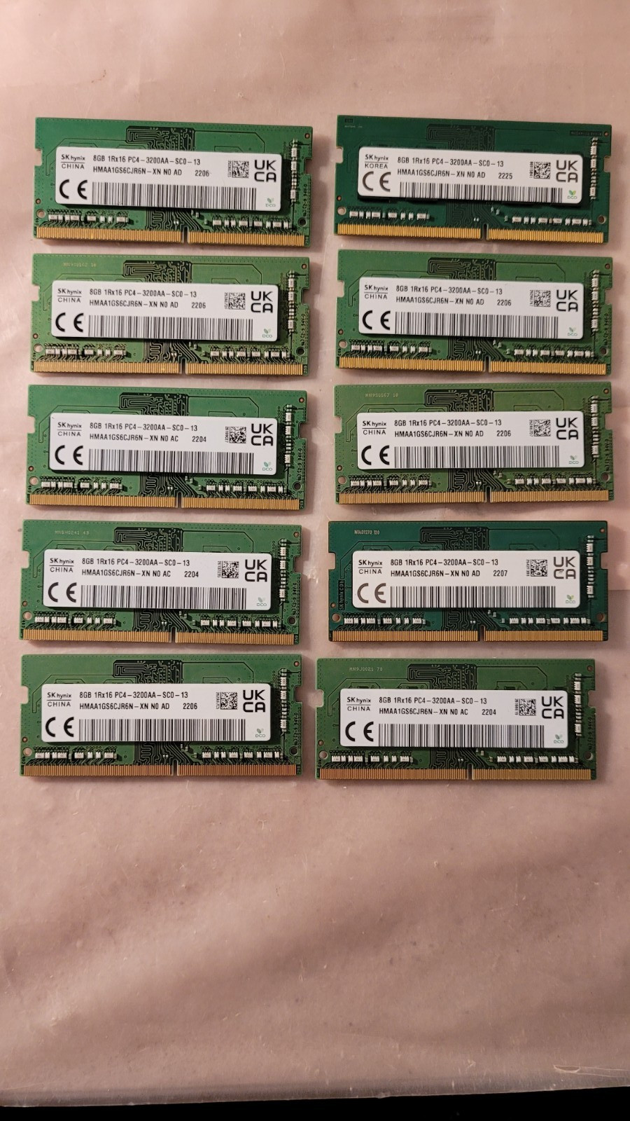 Skhynix 8GB PC4 3200 DDR4 3200MHz PC4 25600 1.2V CL22 1Rx16 Laptop Ram Memory