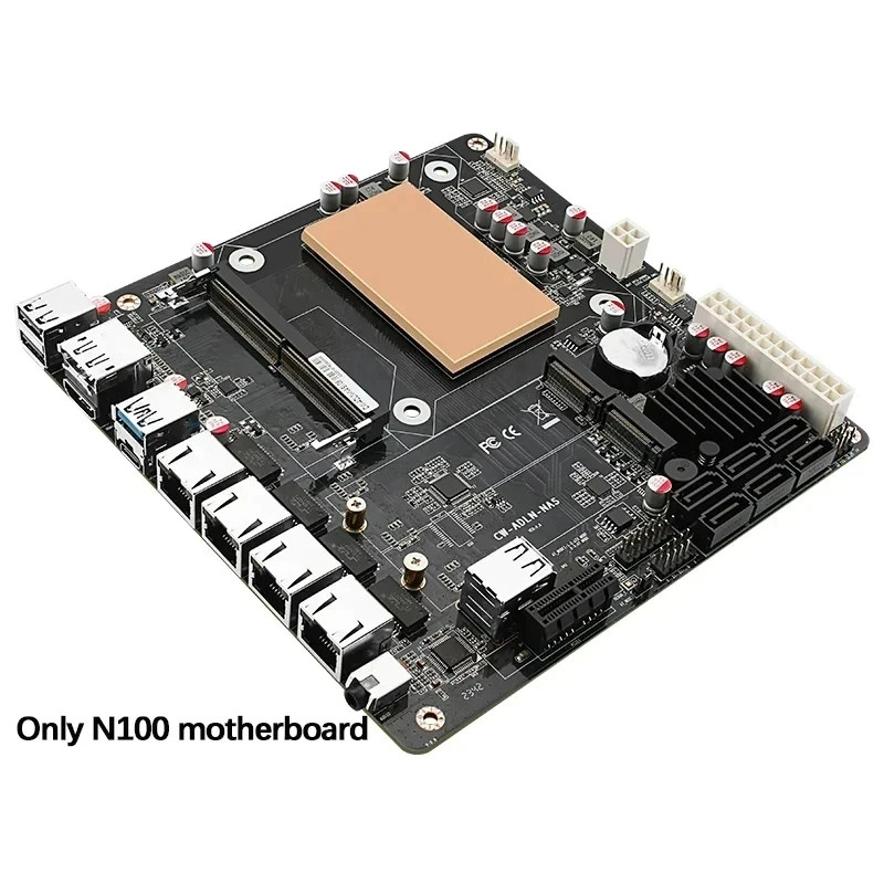 Intel i3-N305/N355/N100/N150 6-Bay NAS Motherboard 4xi226-V2.5G 2*NVMe 6*SATA3.0