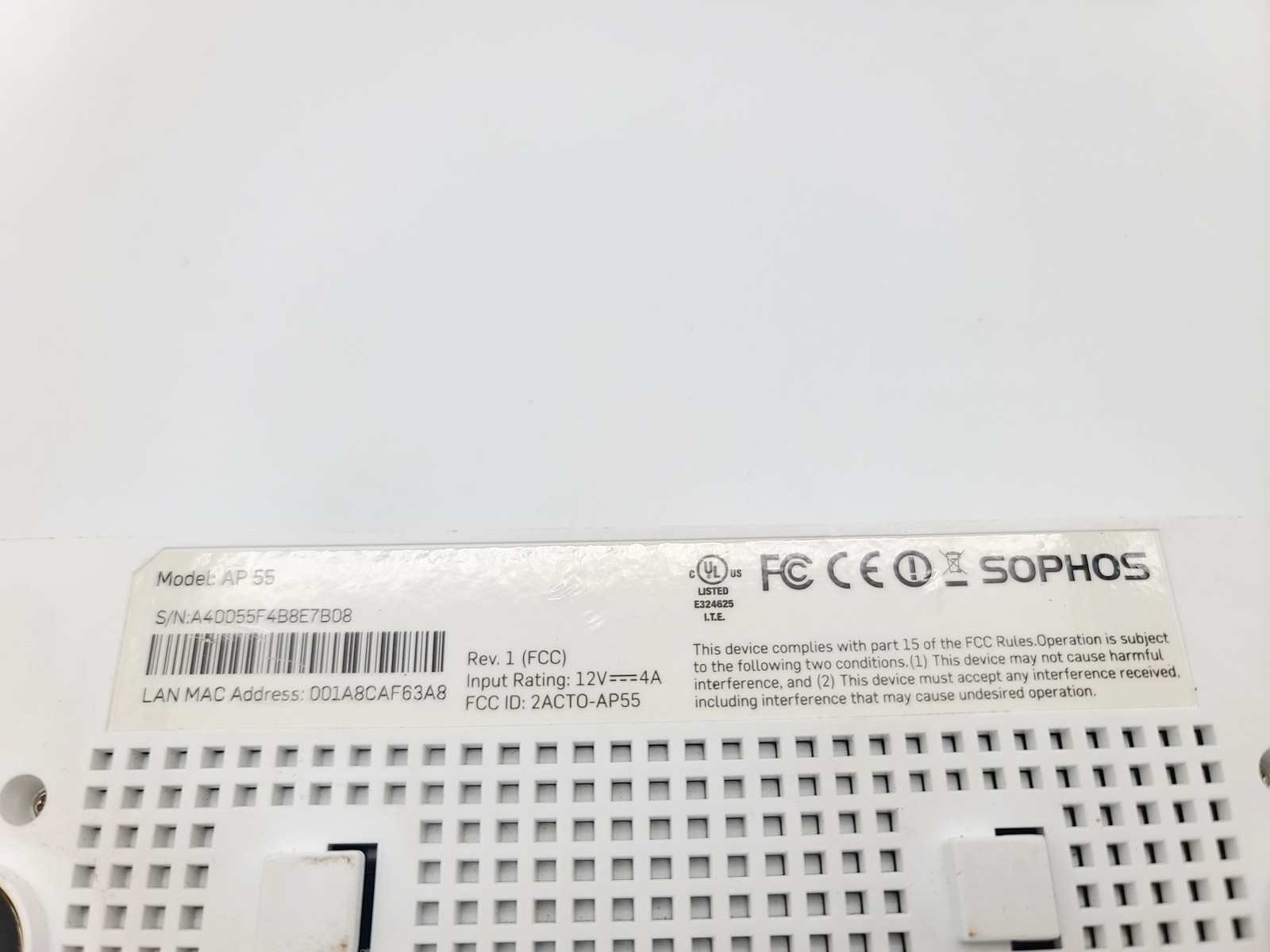 SOPHOS AP55 802.11AC DUAL BAND GIGABIT POE WIRELESS ACCESS POINT WIFI ROUTER