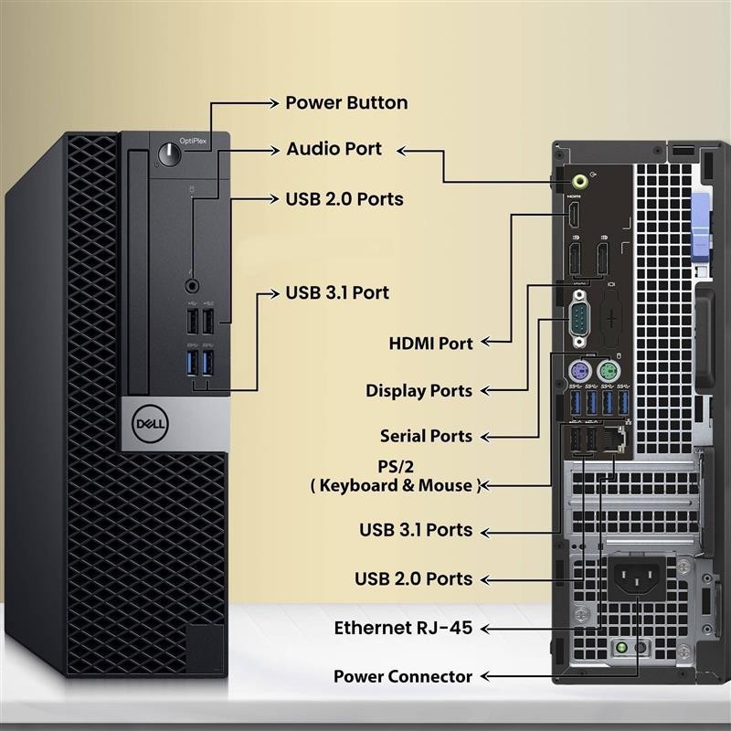 Dell 7040 Desktop PC Intel i7-6th 8GB RAM 256GB SSD Built-in Wi-Fi Window 11 Pro