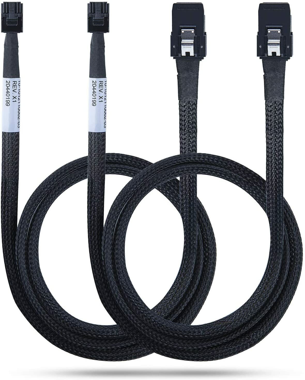 2 Packs 6G Internal Mini SAS Cable HD SFF-8643 to SFF-8087 SAS 2.1 RoHS 0.5~1M