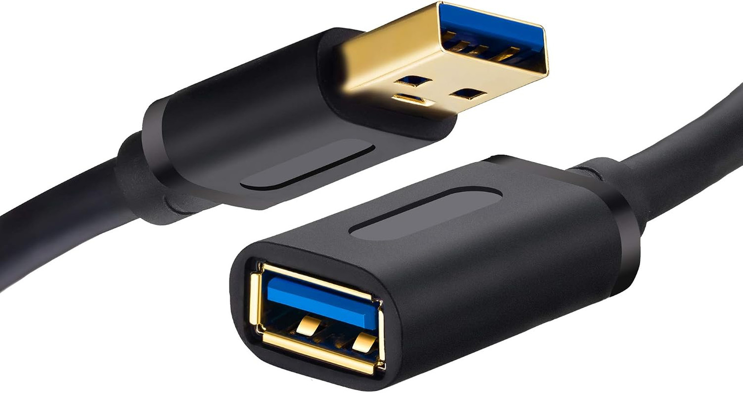 Tan QY USB 3.0 Extension Cable 25Ft, USB 3.0 High Speed Extender Cord Type a Mal