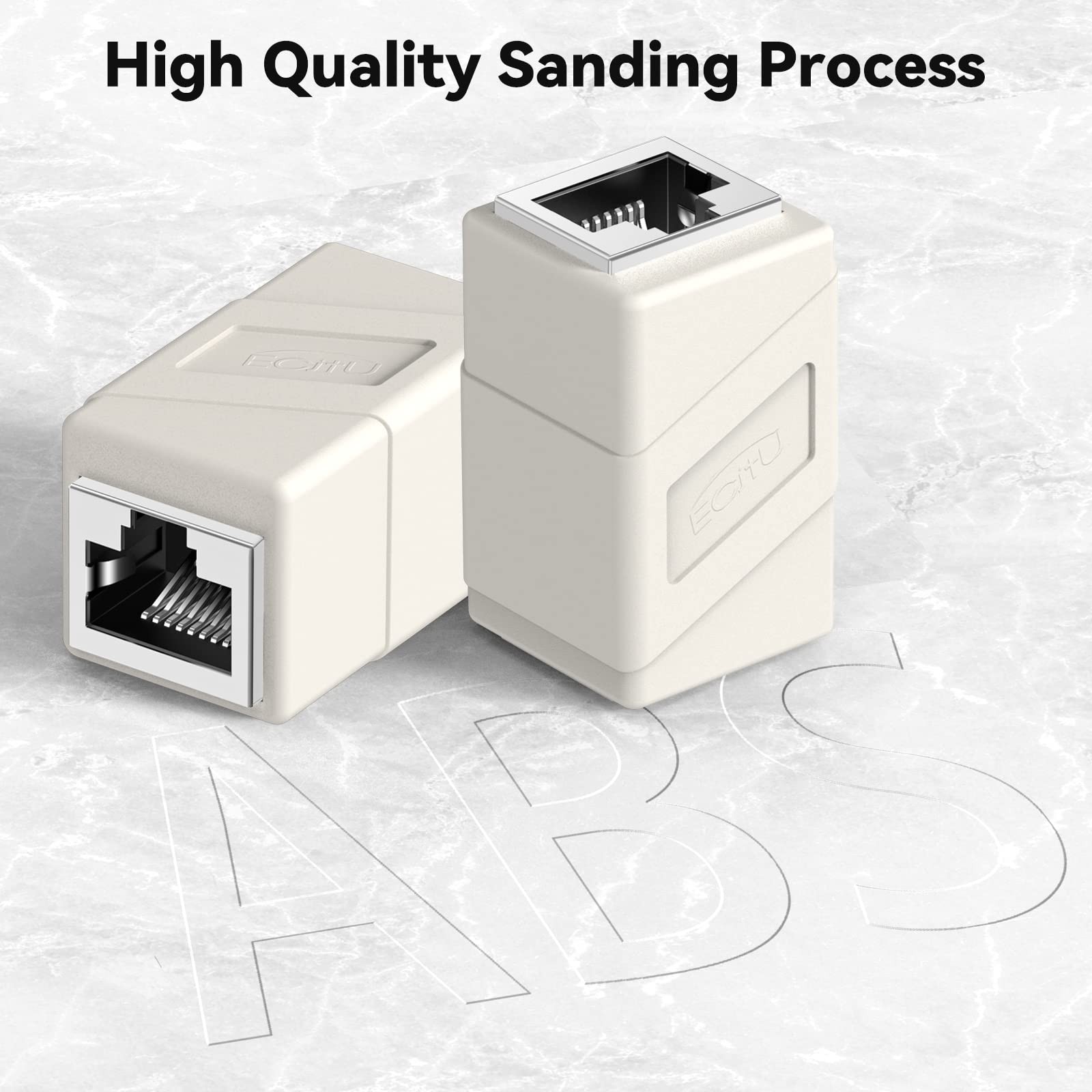 RJ45 Coupler, 2 Pack Ethernet Adapters Female to Female, 8-Pin 2 Pack, White