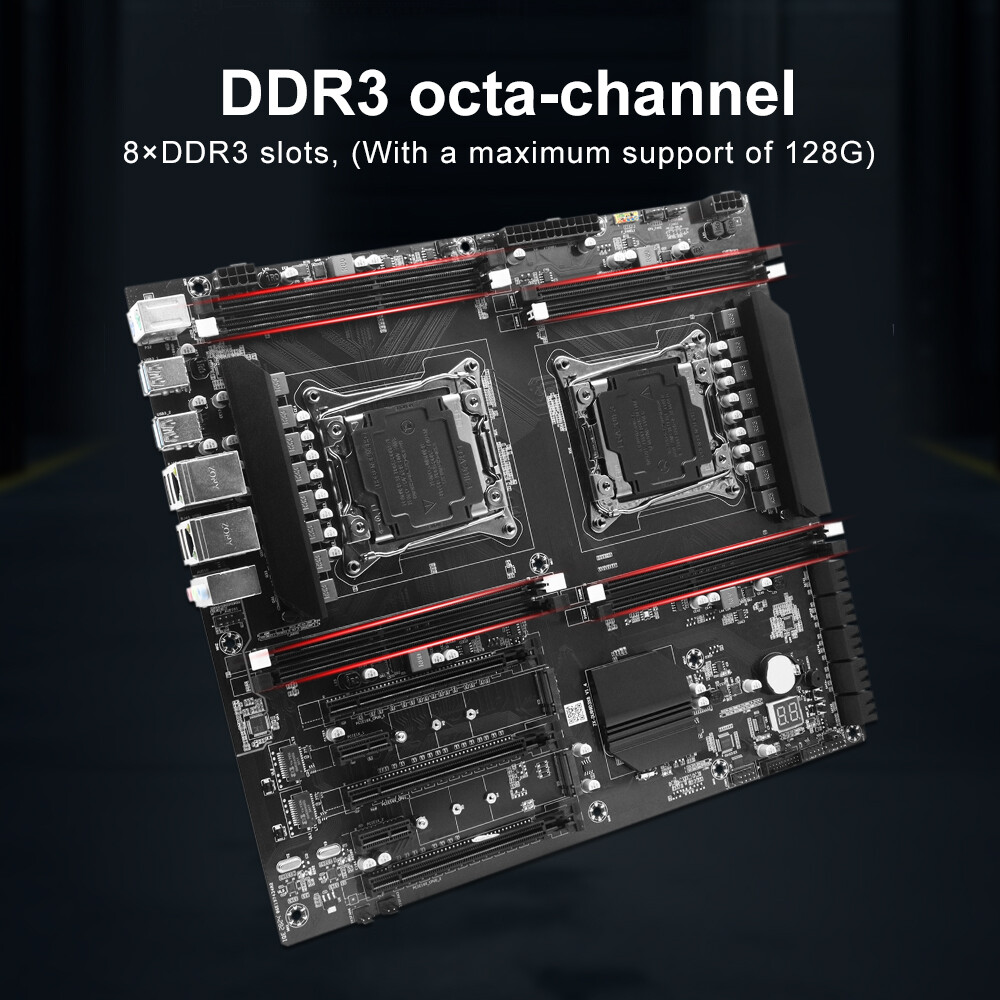 X99 Dual CPU Motherboard LGA 2011-3 DDR3 M.2 PCI-e 3.0 USB 3.0 – Xeon E5 V3/V4