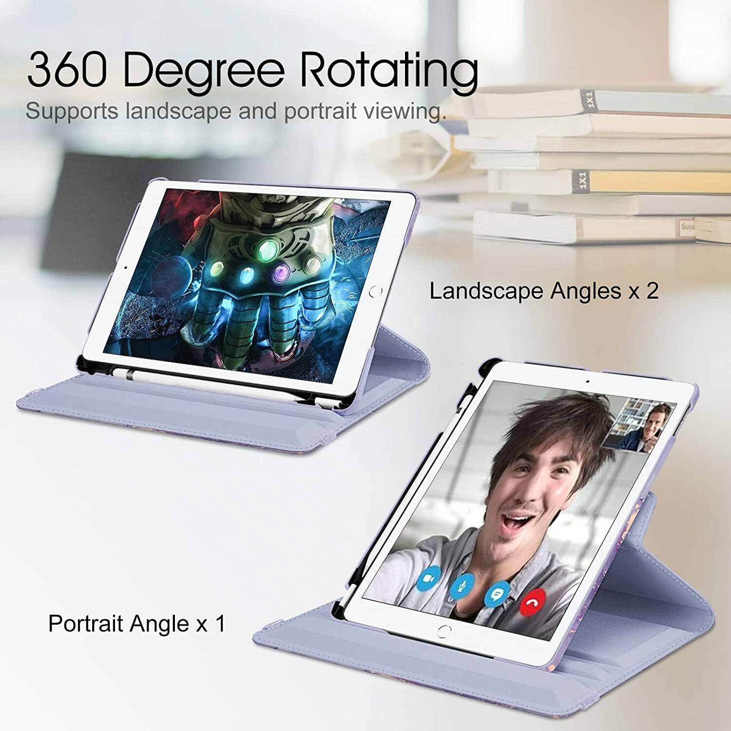 360 Rotating Case For Apple iPad 10.2″ 9th /8th Gen Stand PU Leather Smart Cover