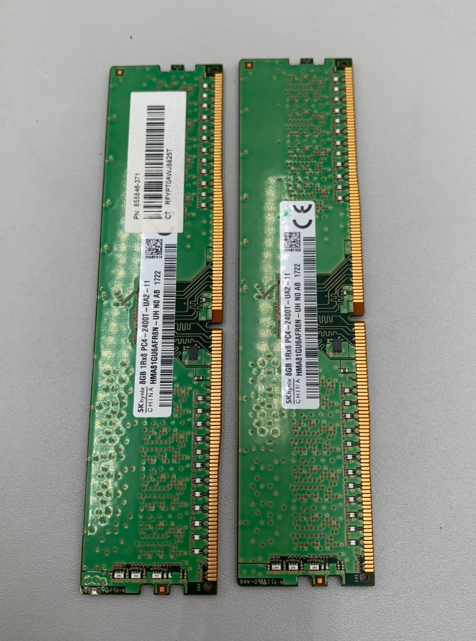 Lot Of 2 SK Hynix DDR4 8GB (2 x 8GB = 16GB) PC4 2400MHz RAM Memory Green B/Big