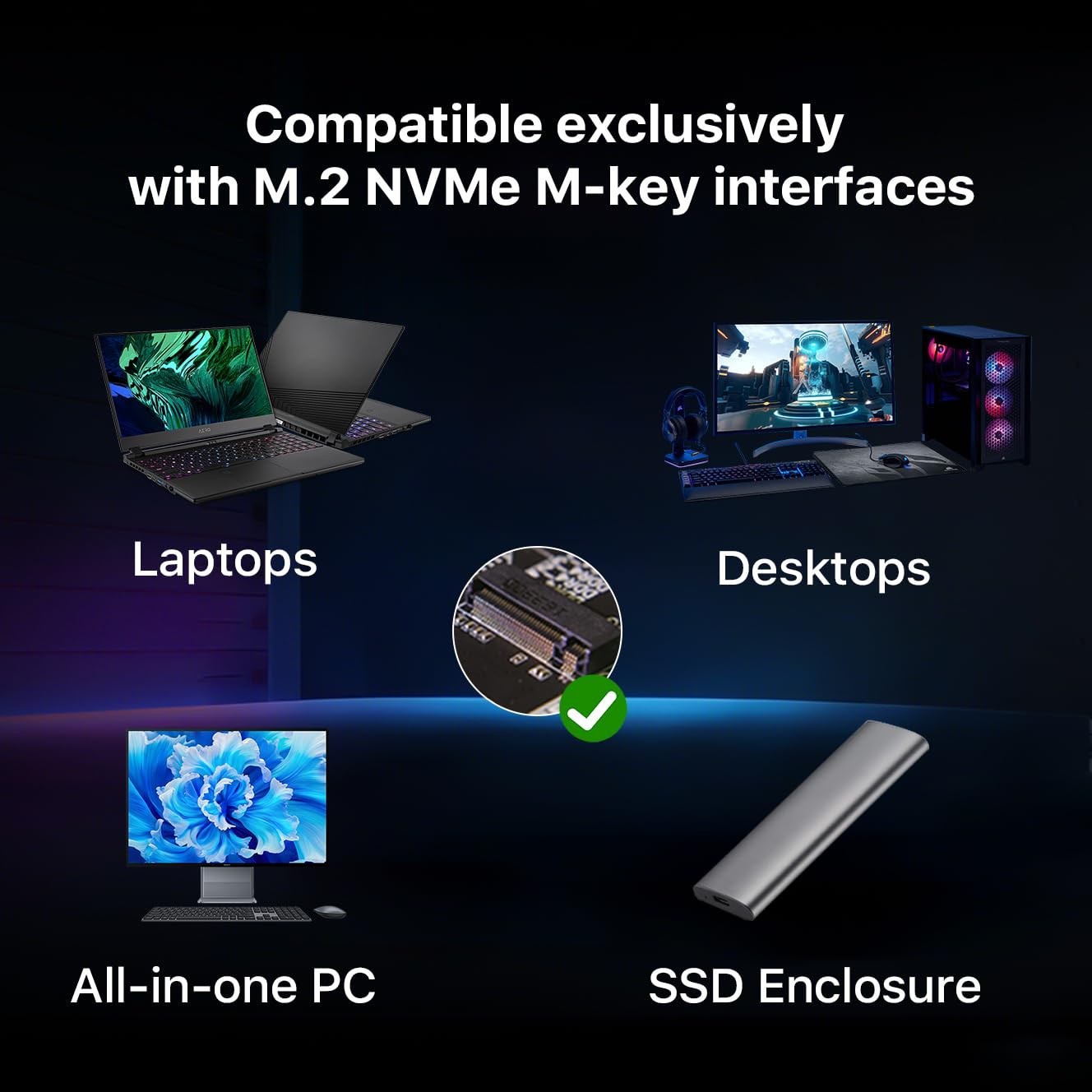 M.2 NVMe PCIe Gen3x4 SSD 1TB, Read Speed up to 3500MB/s, SLC Cache TLC 3D NAN…