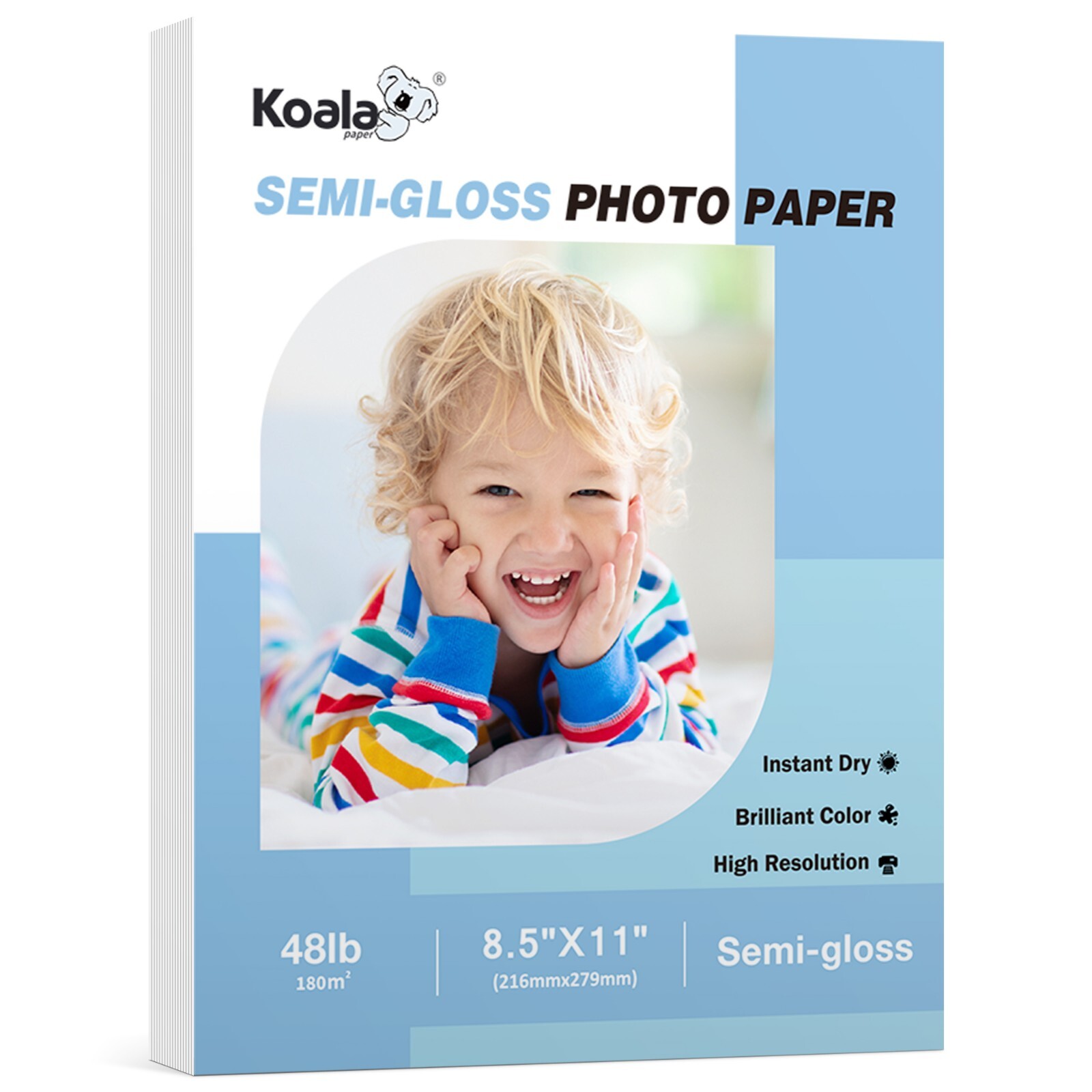 Lot 100-300PK Koala Premium Photo Paper 8.5×11 Semi Glossy 48lb Inkjet + Laser