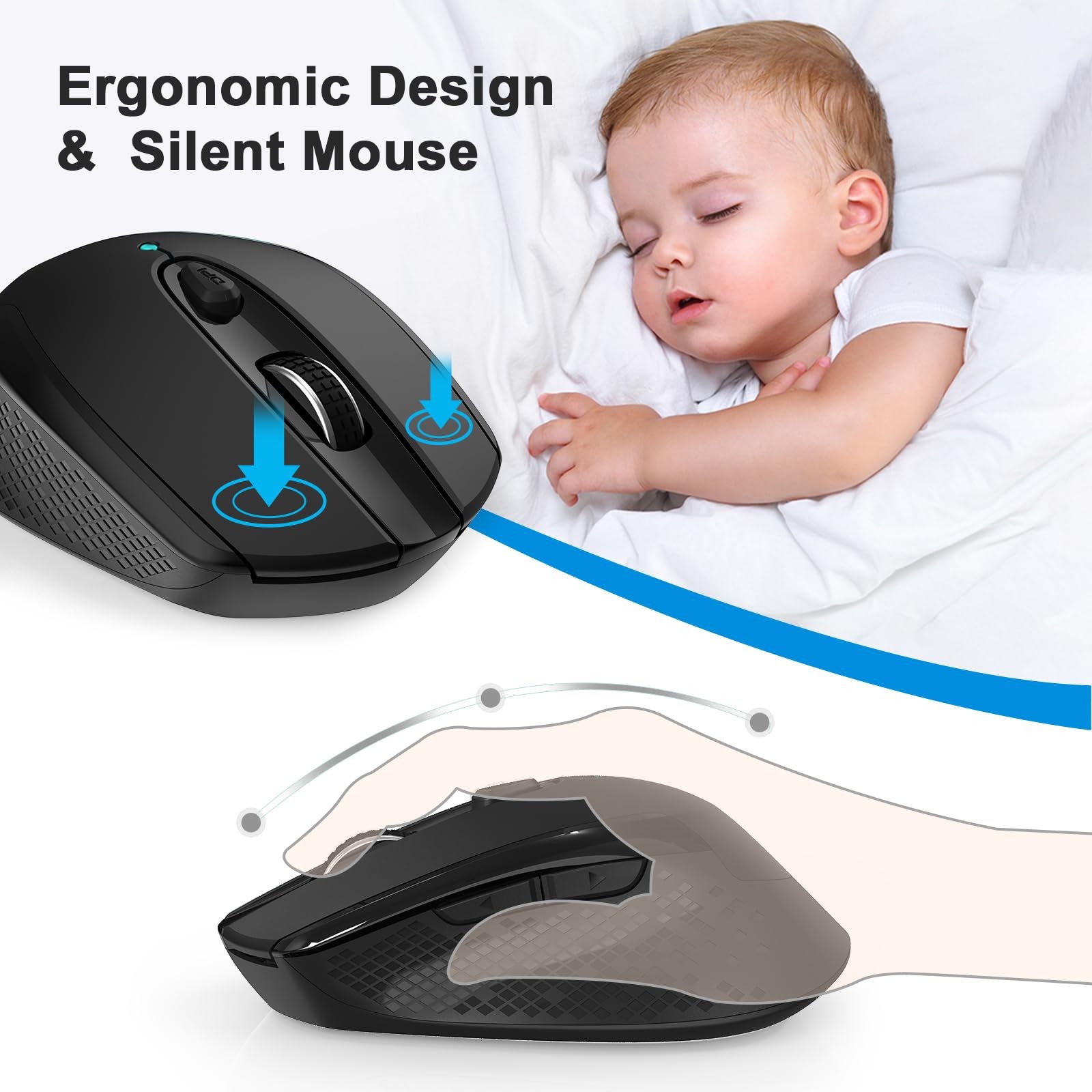 USB C Wireless Mouse, Type C Silent Mouse for MacBook Air/Pro, 2.4G Cordless …