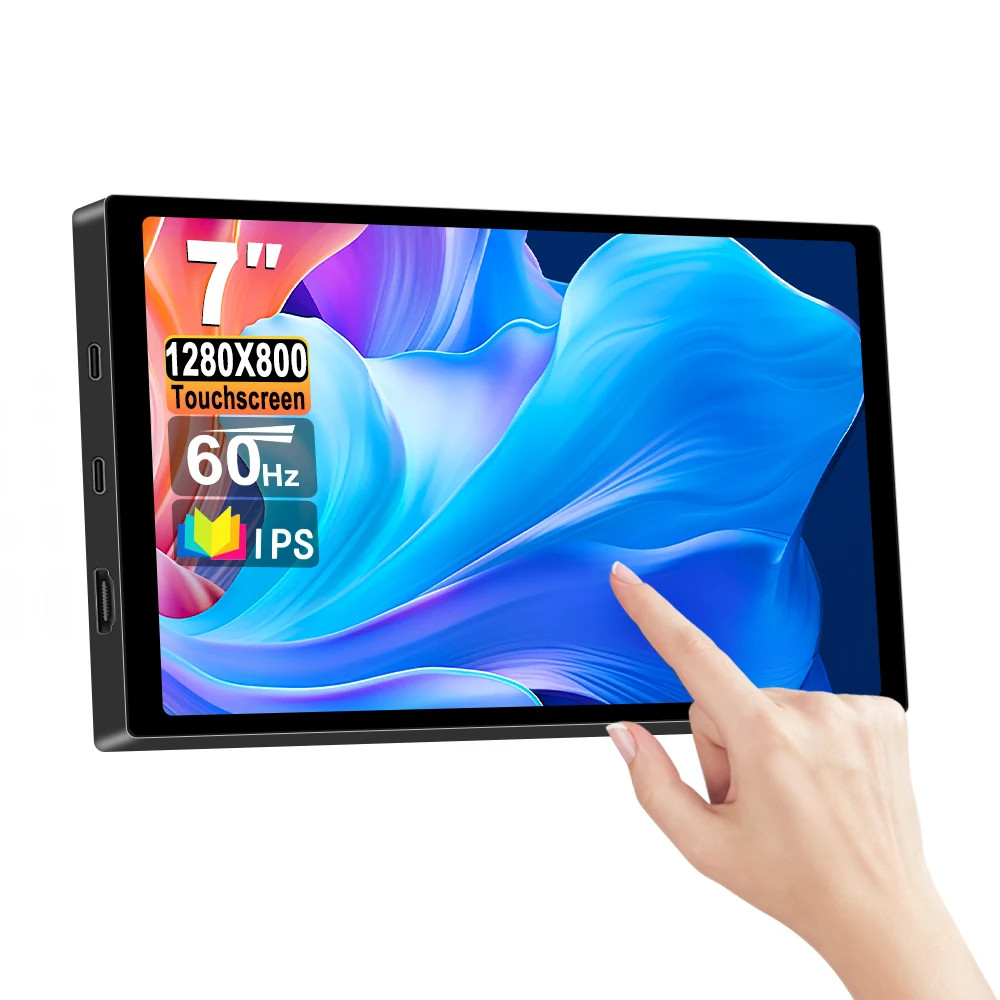 7″ Portable Monitor 1280X800 USB-C IPS Touch screen LCD display for Raspberry