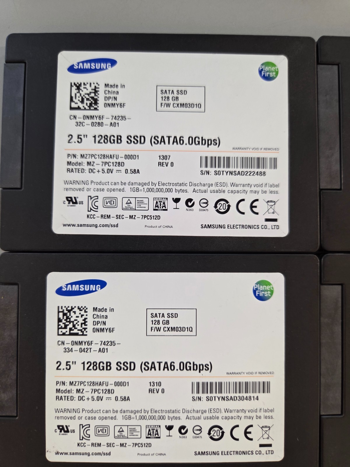 LOT OF 6 Samsung 128GB 2.5″ MZ7PC128HAFU Dell 0NMY6F SATA SSD