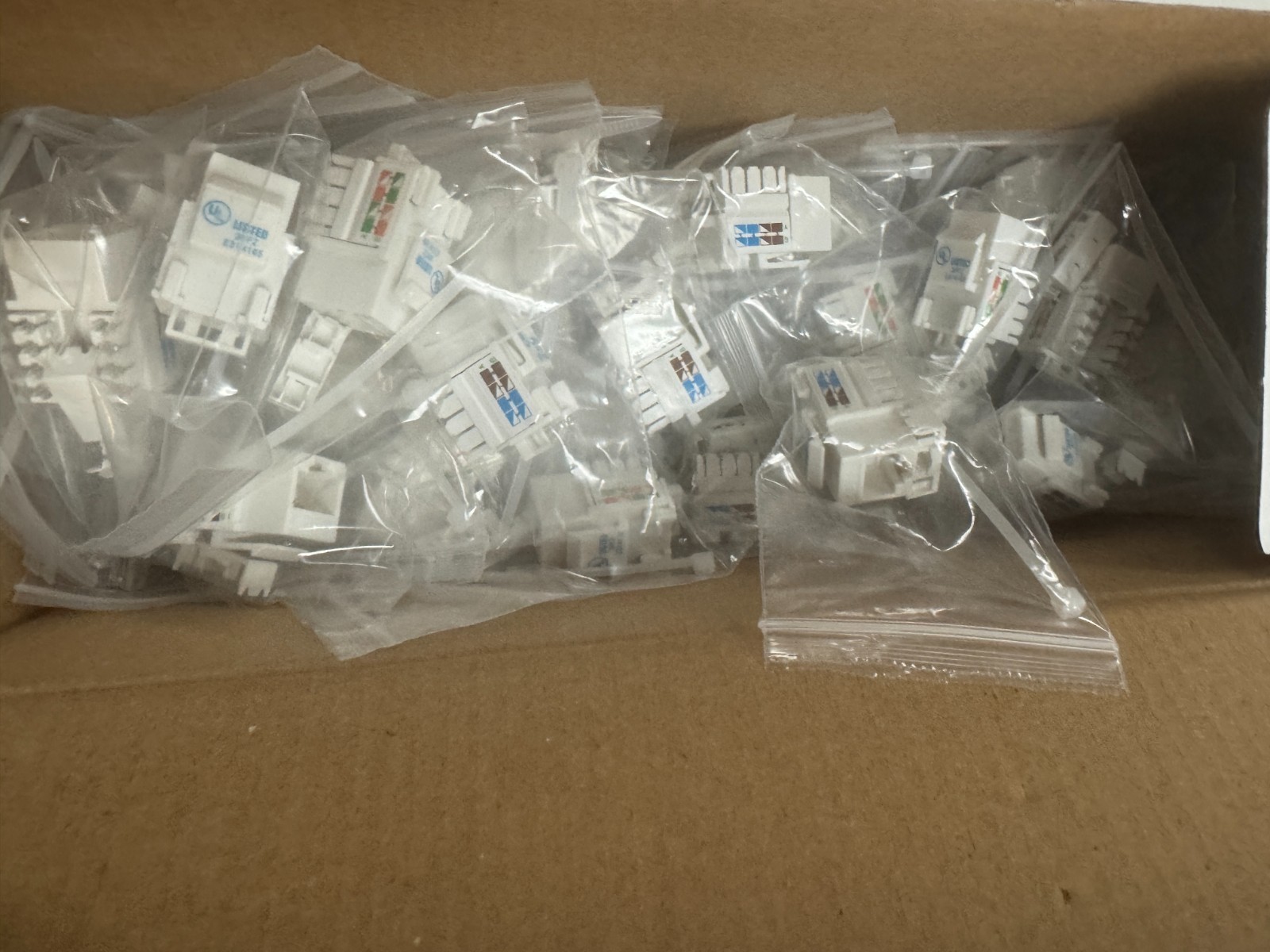100 x Pcs CAT6 Keystone Jack White Ethernet 110 Punch Down 8P8P RJ45