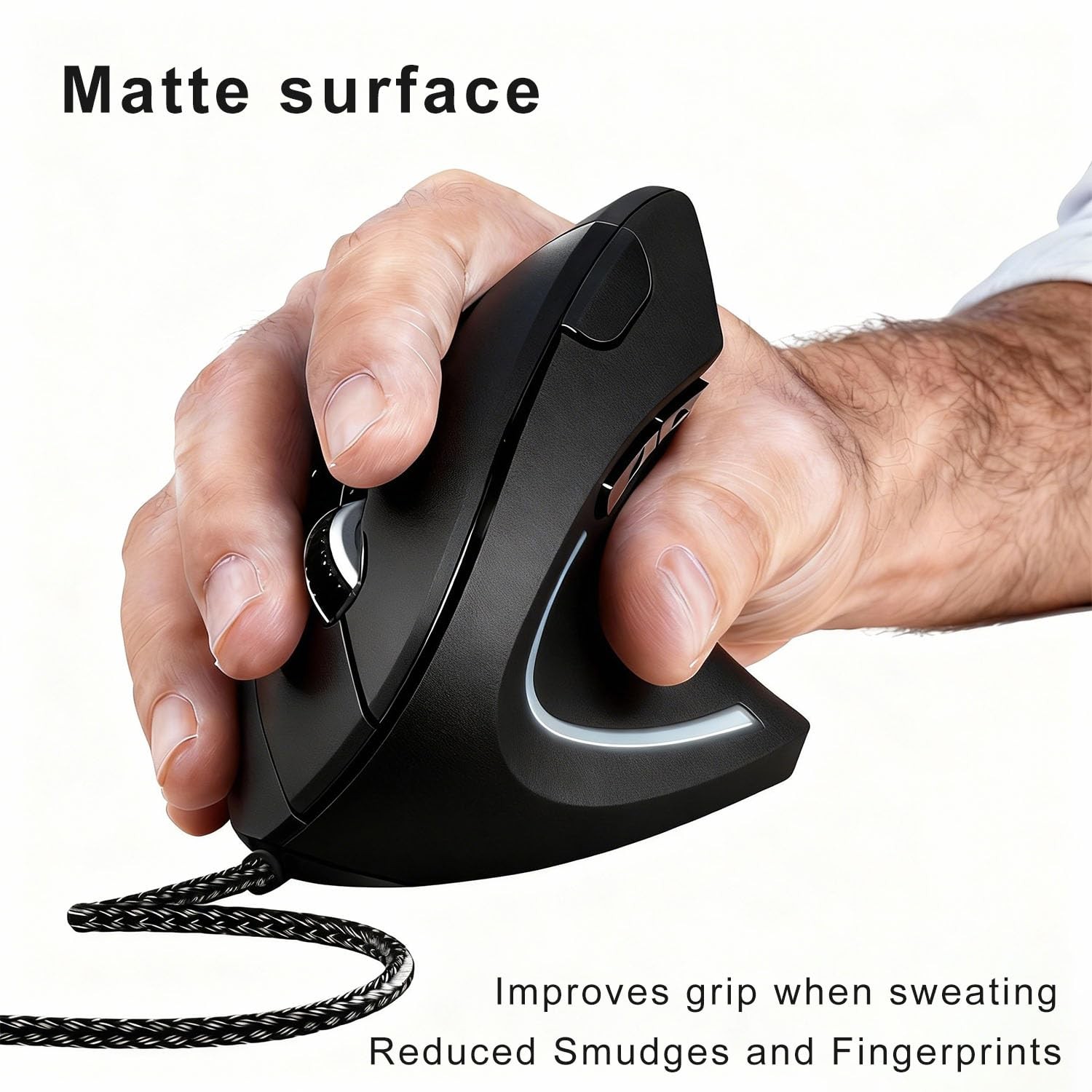 Wired Ergonomic Mouse,Vertical Mouse with Nylon-Braided Cable,6 Buttons,6400 …