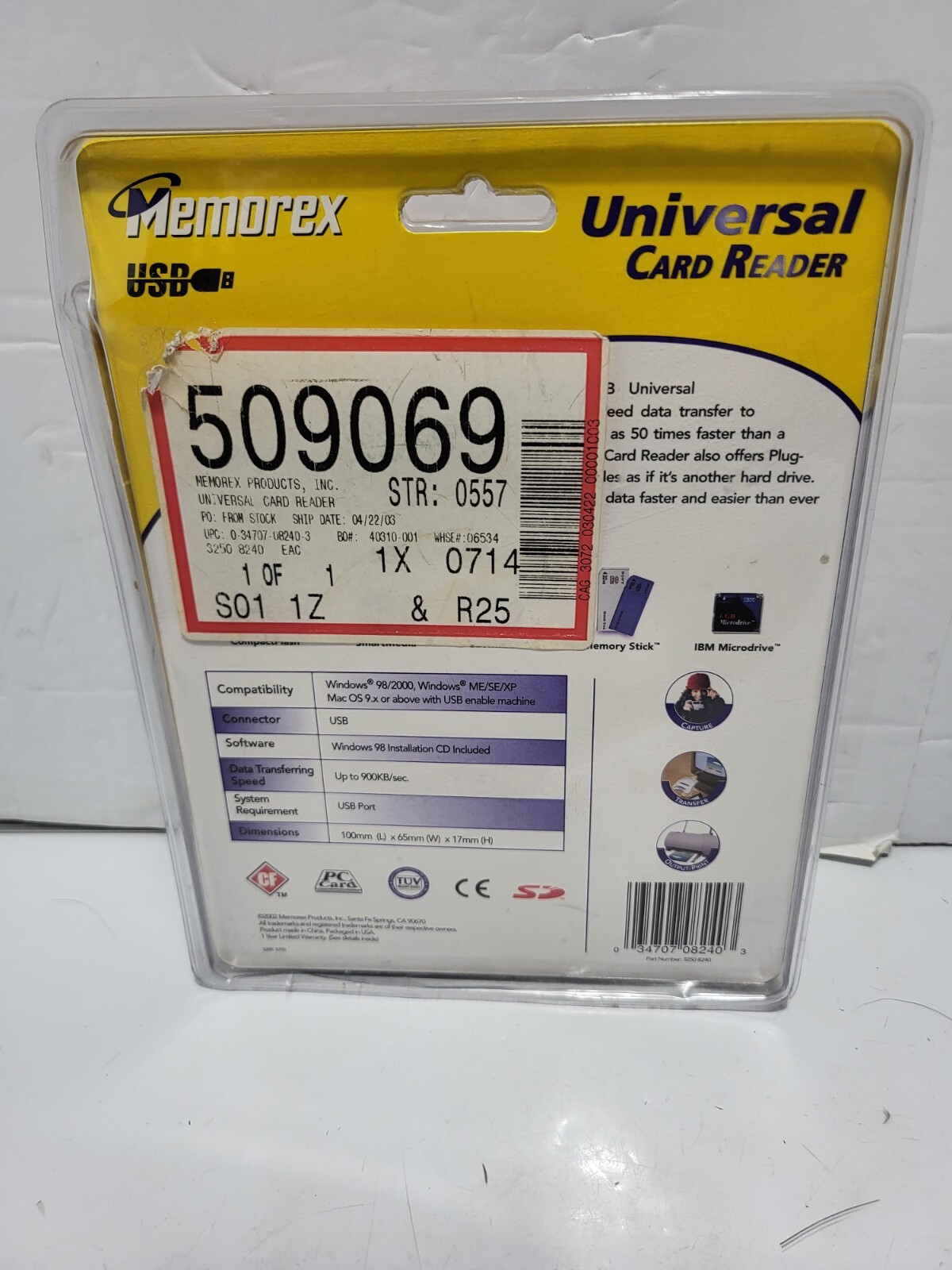 Memorex PC/MAC Universal Card Reader 3250-8240 New Sealed