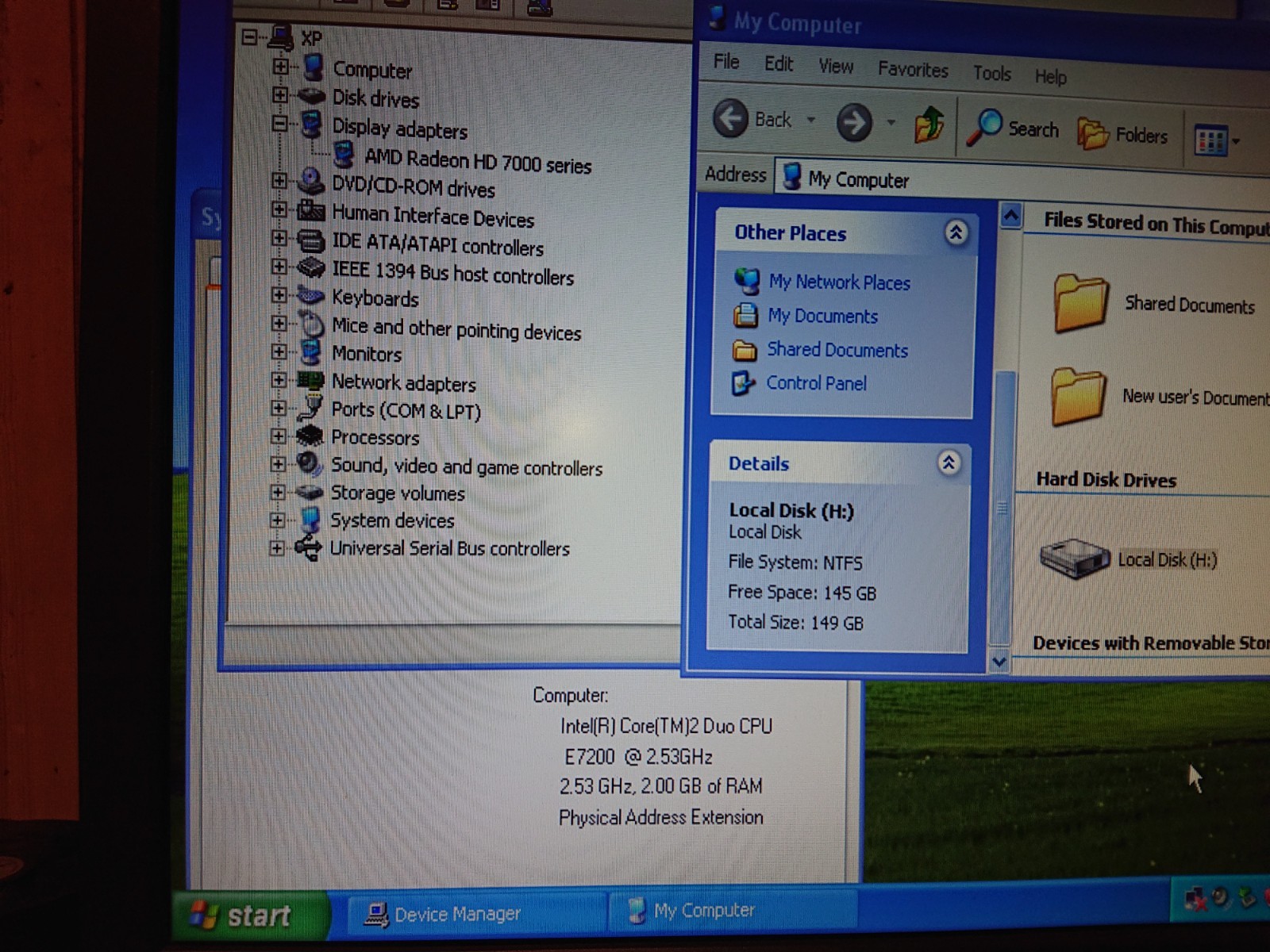 Dell Inspiron 518 mini tower Core 2 Duo Windows XP 160GB HDD 1GB RAM Radeon HD