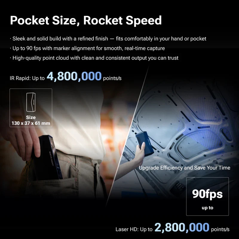 EINSTAR Rockit Rock it in Your Pocket Portable 3D Scanner Handheld 3D Digitizer