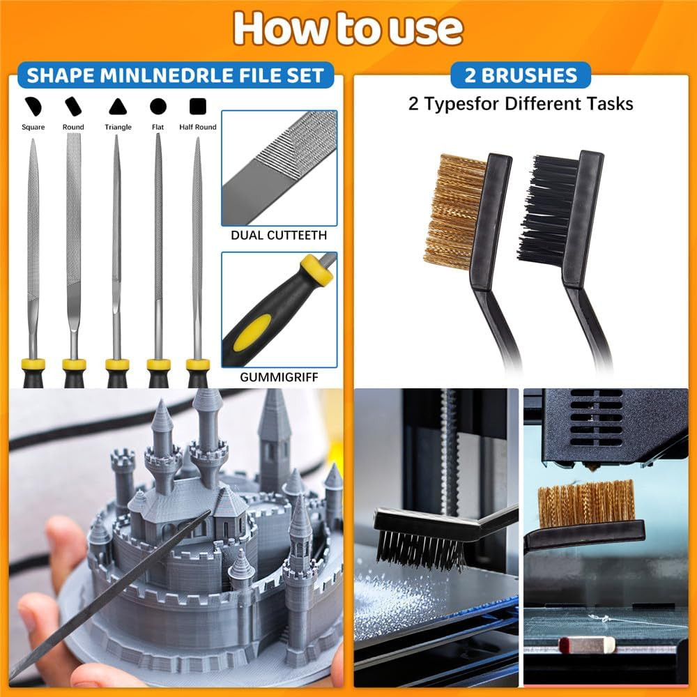 50Pcs 3D Printer Tool Kit & Accessories for All FDM/SLA Printers, Includes No…