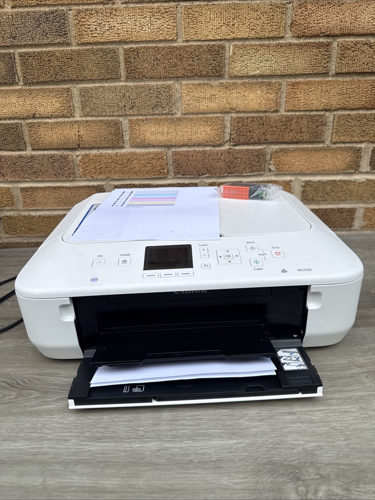 Canon MG5520 All-In-One Inkjet Printer Tested Works Only 450 Page Count! New Ink