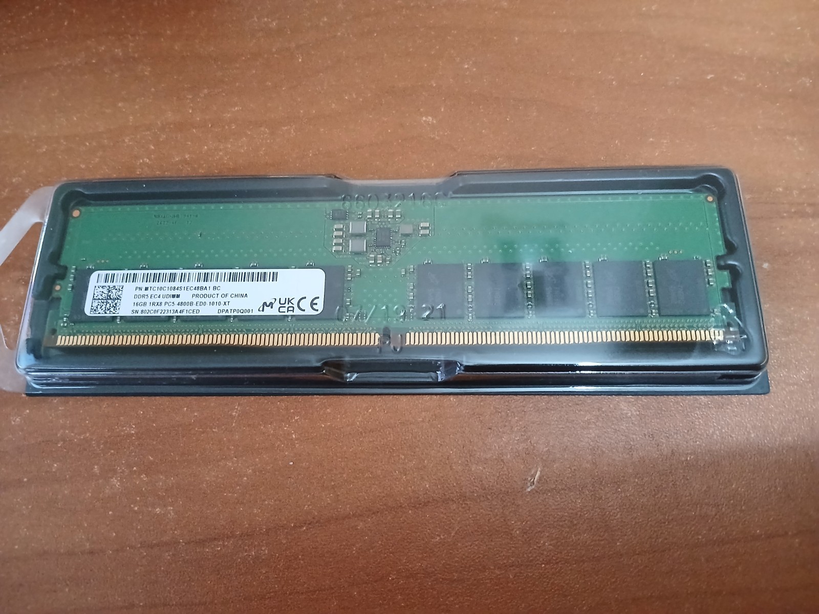16GB Micron DDR5-4800 EC4 ECC UDIMM DESKTOP/SERVER RAM (MTC10C1084S1EC48BA1)