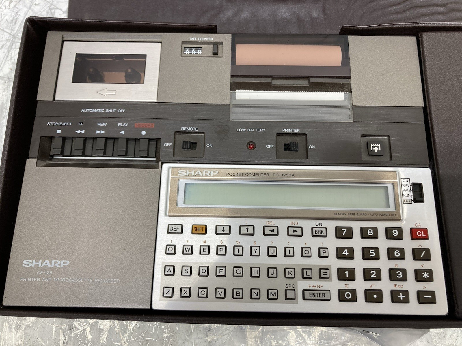 PARTS–Sharp PC-1250A CE-125 Pocket Computer, Accessories – TAPE DRIVE BROKEN