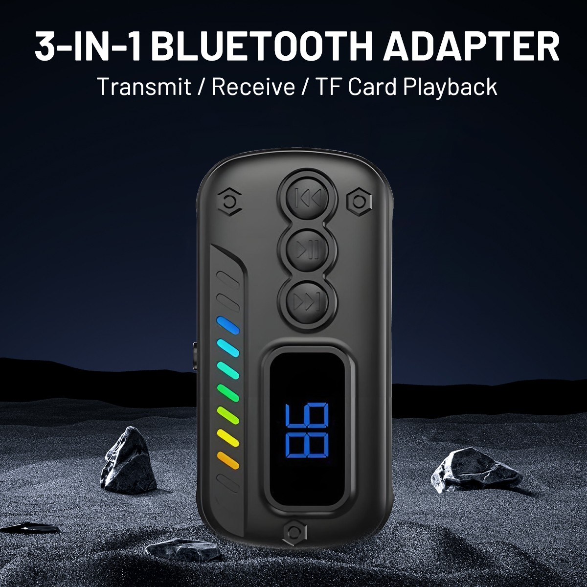 3-in-1 Bluetooth Transmitter Receiver V5.3 AUX Adapter for TV/Car/PC/MP3 Player