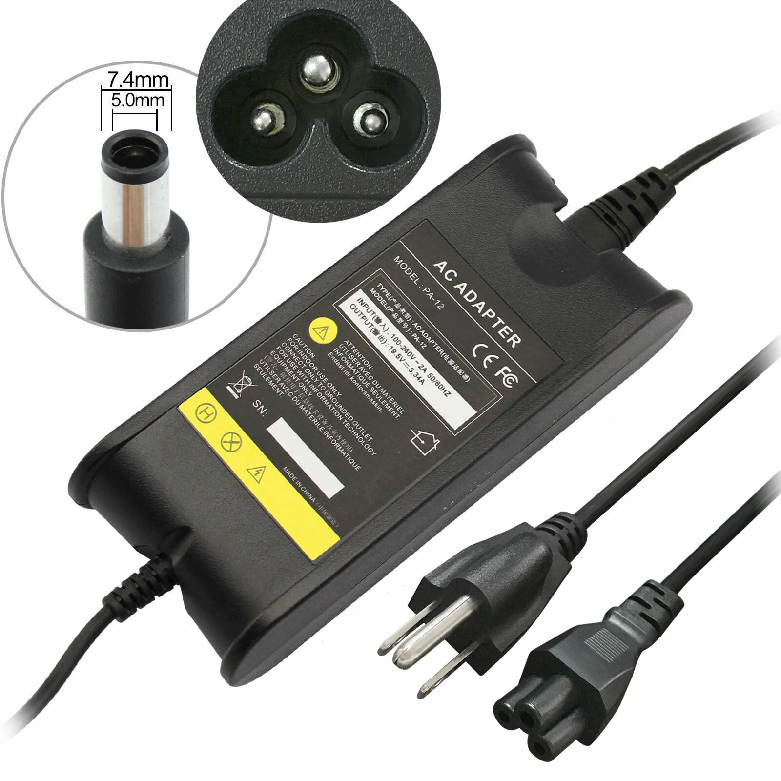 AC Adapter Charger For Dell Latitude E6400 E6500 E6410 E6510 PA12 Power Supply
