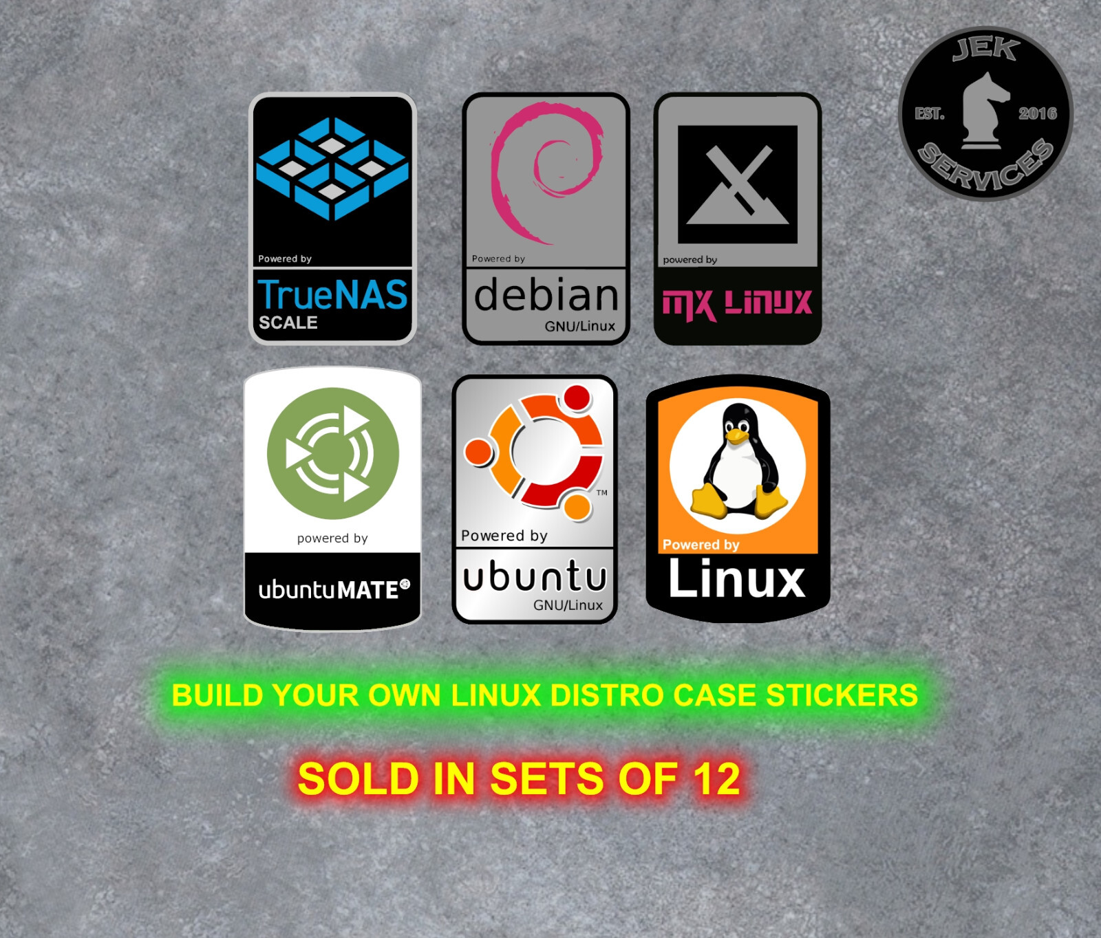Custom Laptop, Desktop or Server Badge – Set of 12 (Build Your Own Linux Badge)