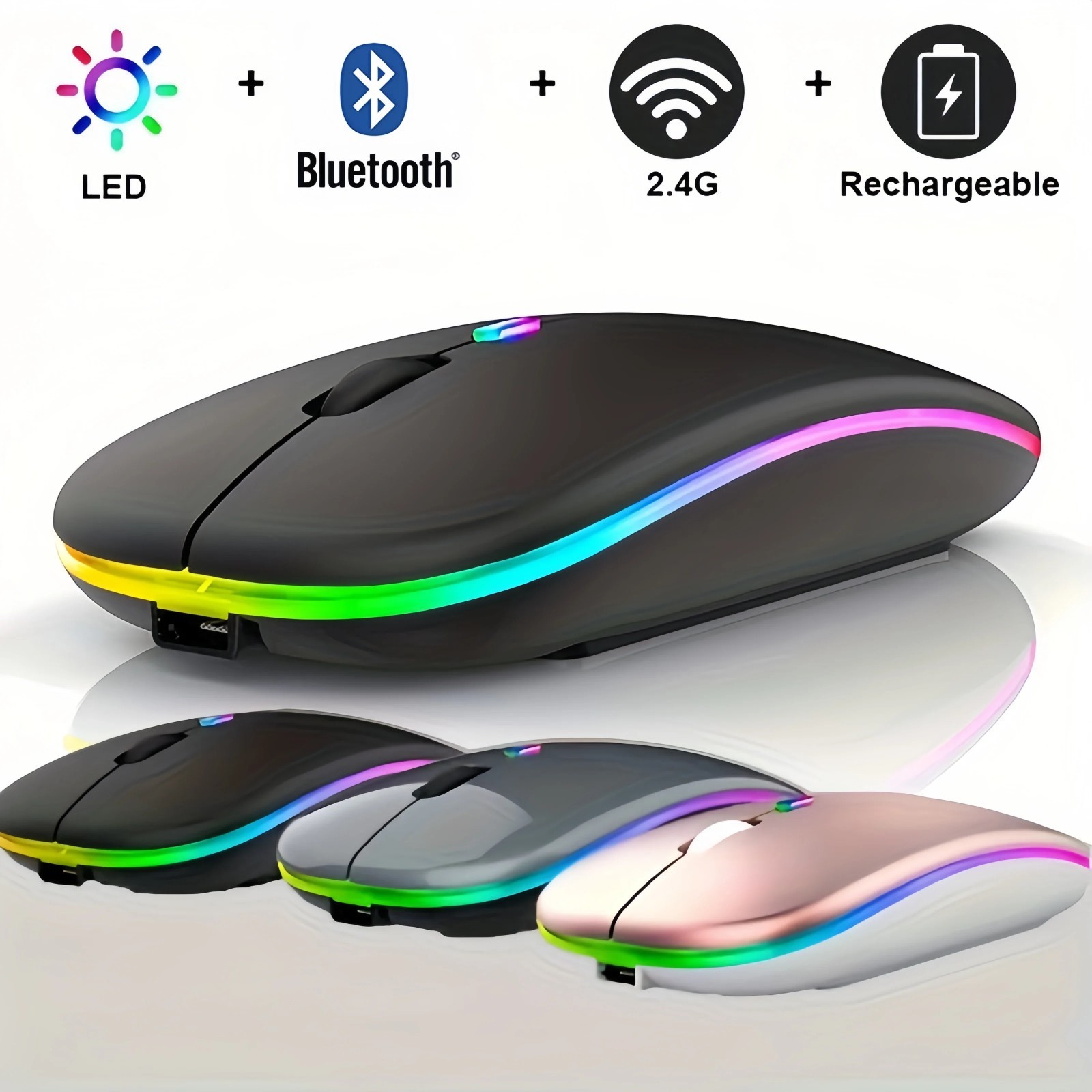 2.4GHz USB Wireless Optical Mouse Mice for Apple Mac Macbook Pro Air PC White