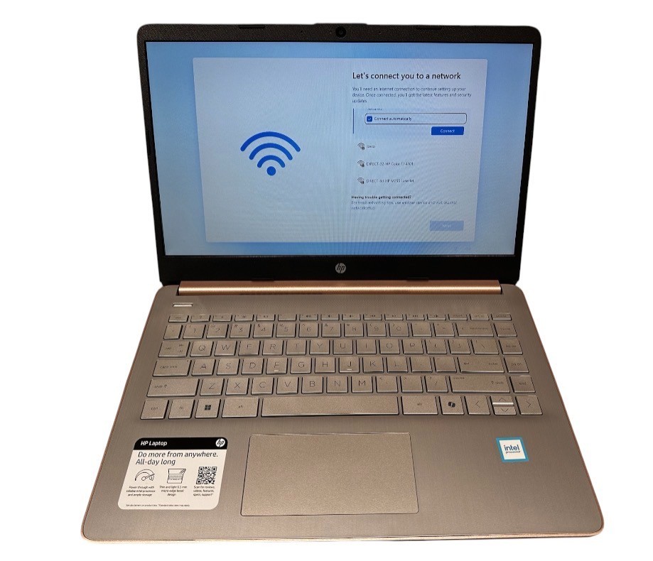 HP 14″ HD Windows 11 Laptop Intel Processor N150 4GB RAM 128GB UFS – Rose Gold