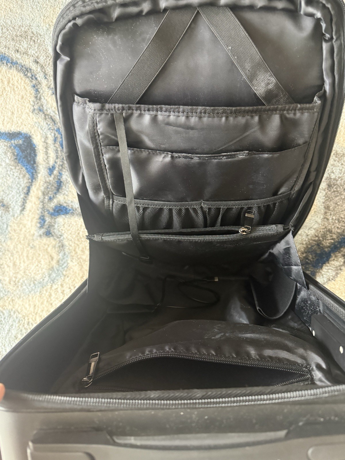 Gray/Black Rigid Plastic Hard Shell Laptop Backpack with TSA007 TSA Lock