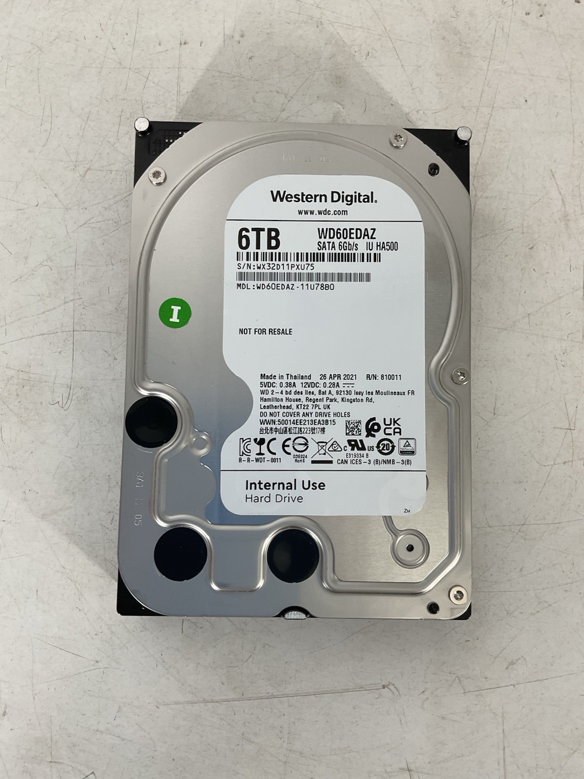 Western Digital 6TB 3.5″ SATA Internal Hard Drive – WD60EDAZ-11U78B0