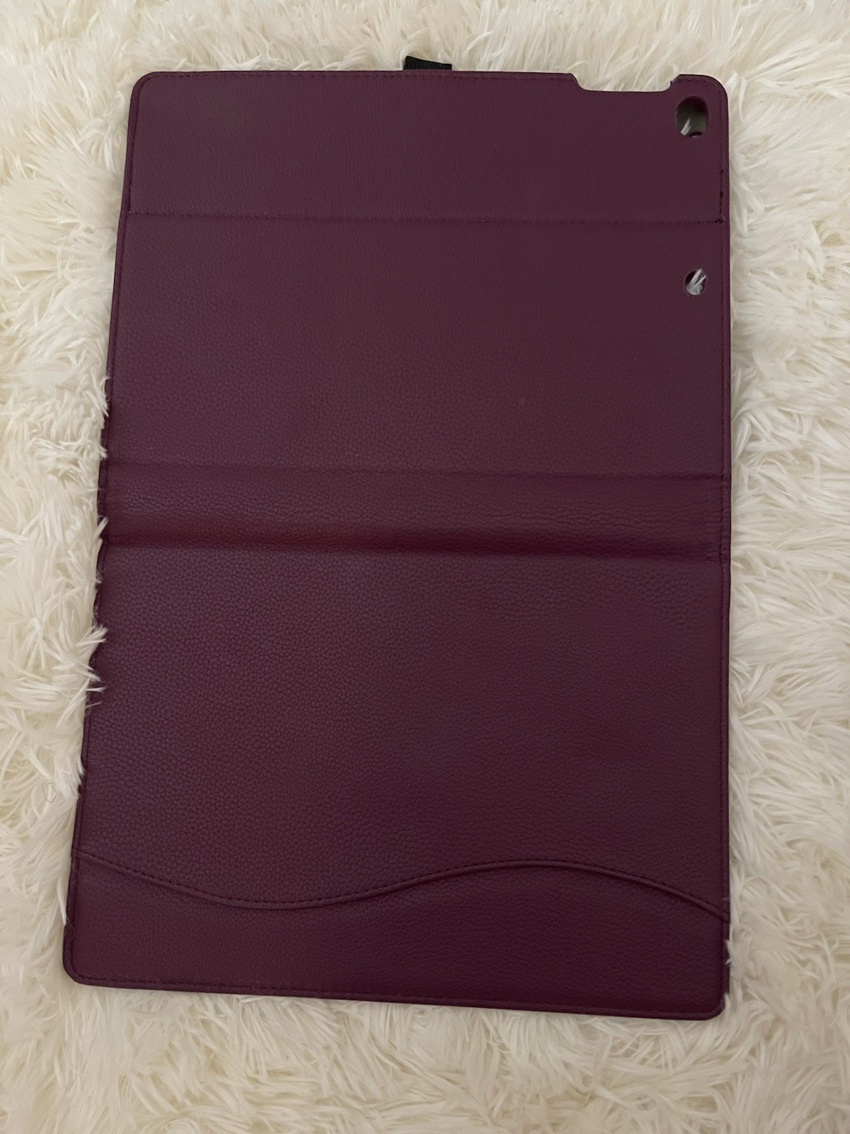 Purple Synthetic Leather Folding Folio Tablet Case with Integrated Stand