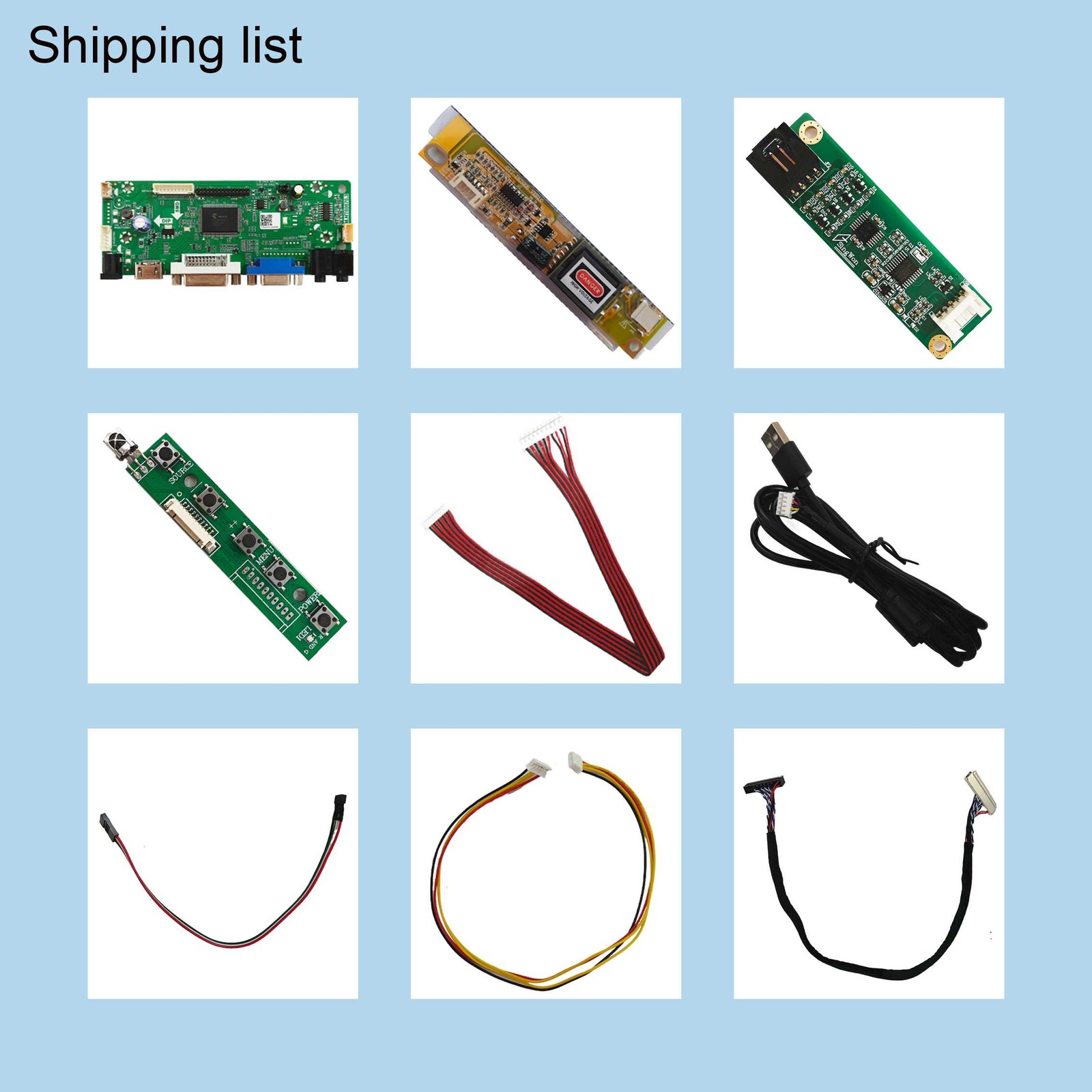 HD DVI VGA LCD Controller Board With 14.1in 1280×800 Resistive Touch LCD Screen