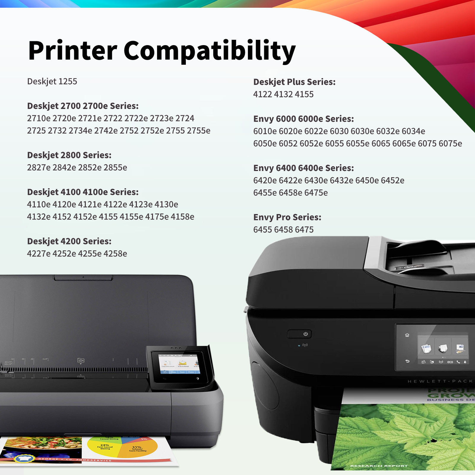 For HP 67XL Ink Cartridges for HP 67 XL Deskjet 2700 2700e 2755e 2800 2852 4155e