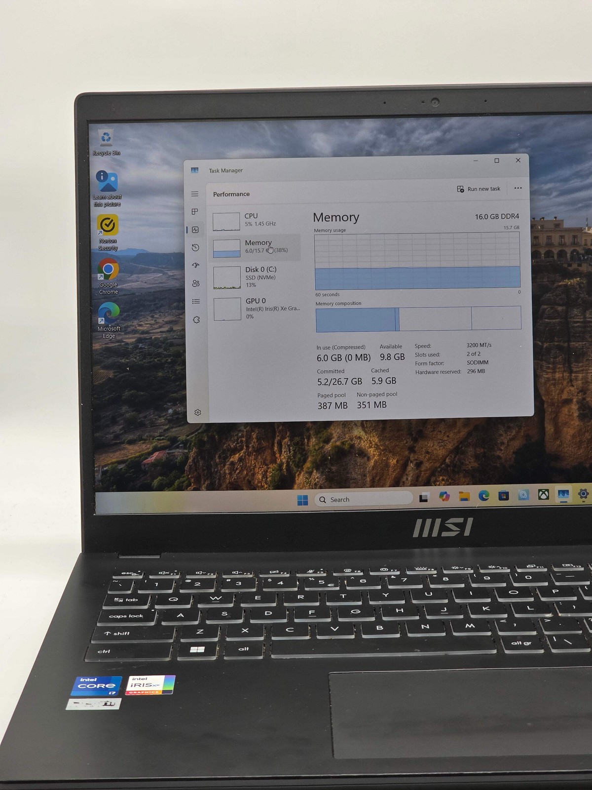 MSI Modern 15 B12M Intel Core I7-1255U 16GB RAM 512GB Used w/ Charger