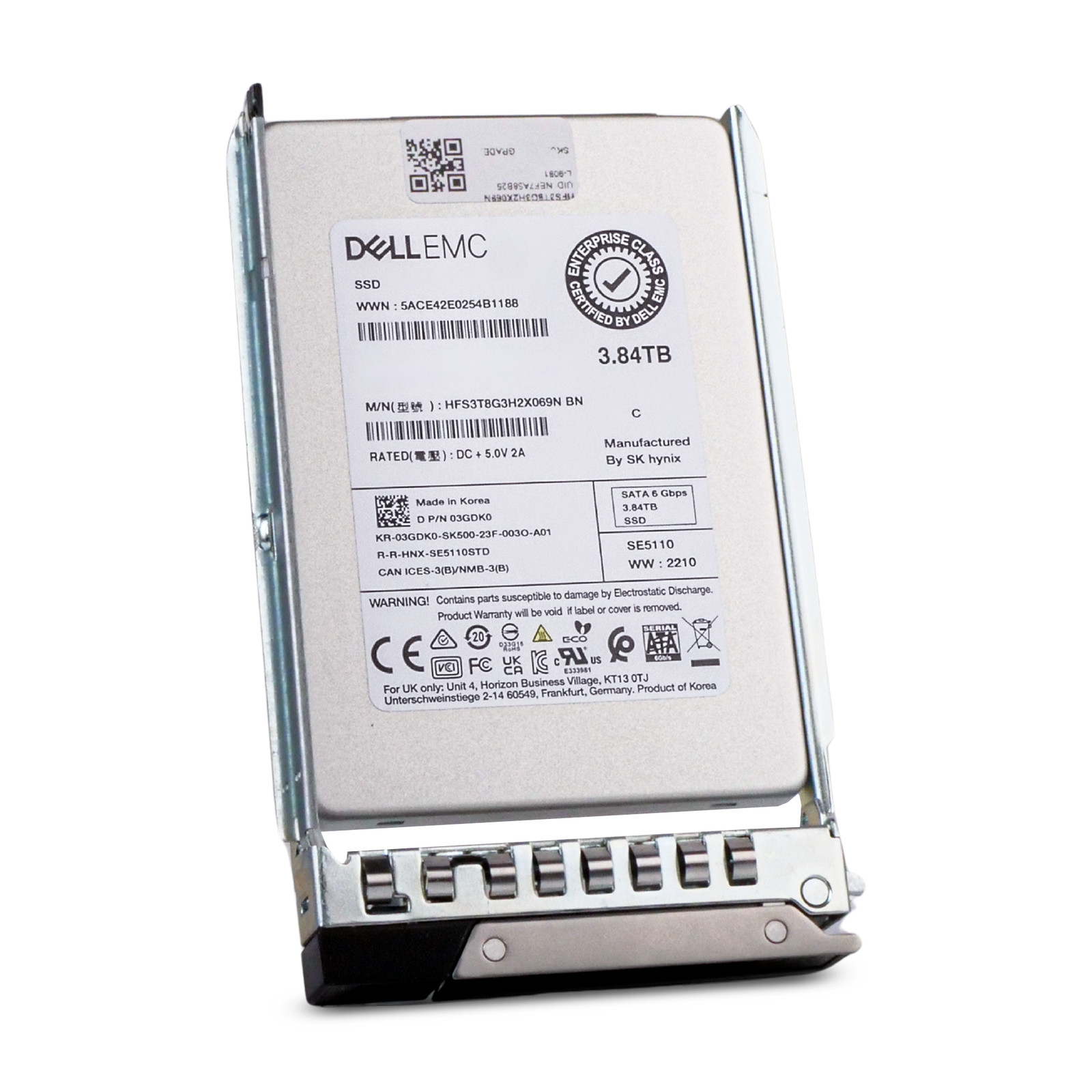 Dell 3.84TB SATA 6Gb/s 3D TLC 1 DWPD 2.5″ Read Intensive SSD 03GDK0 G16