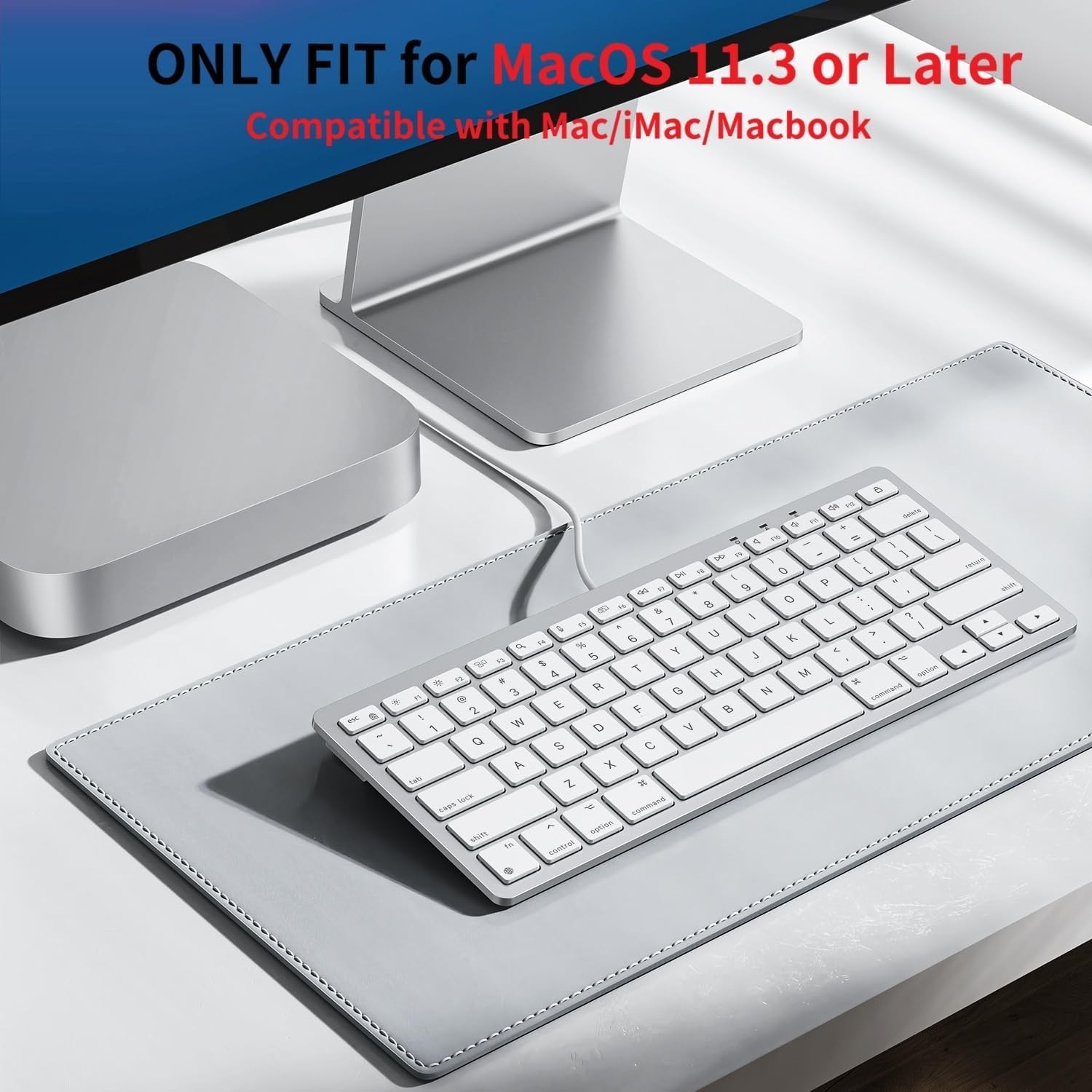 Compact Wired Keyboard for Mac with Ergonomic Design – 78 Keys, Easy Connection