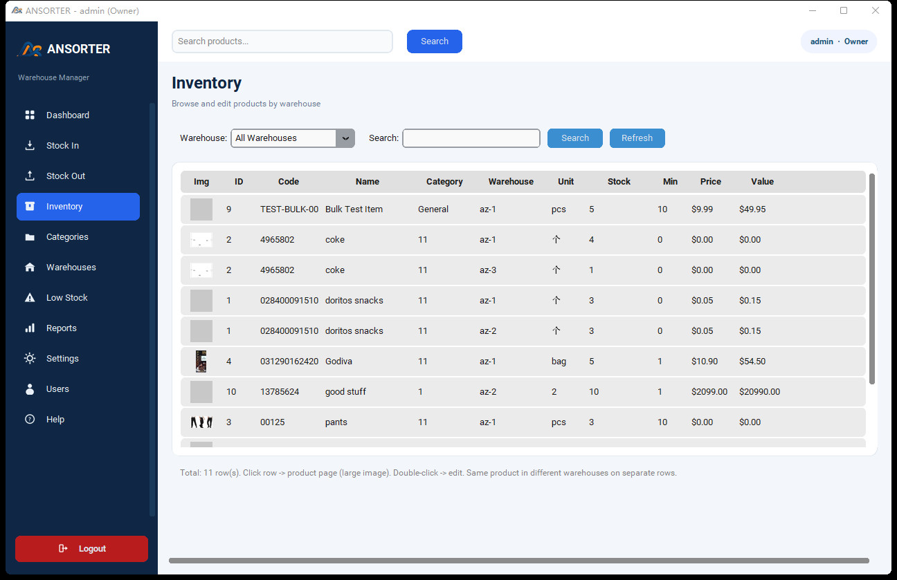 Easy to Use Warehouse Inventory Management Software for Windows – Stock In/Out