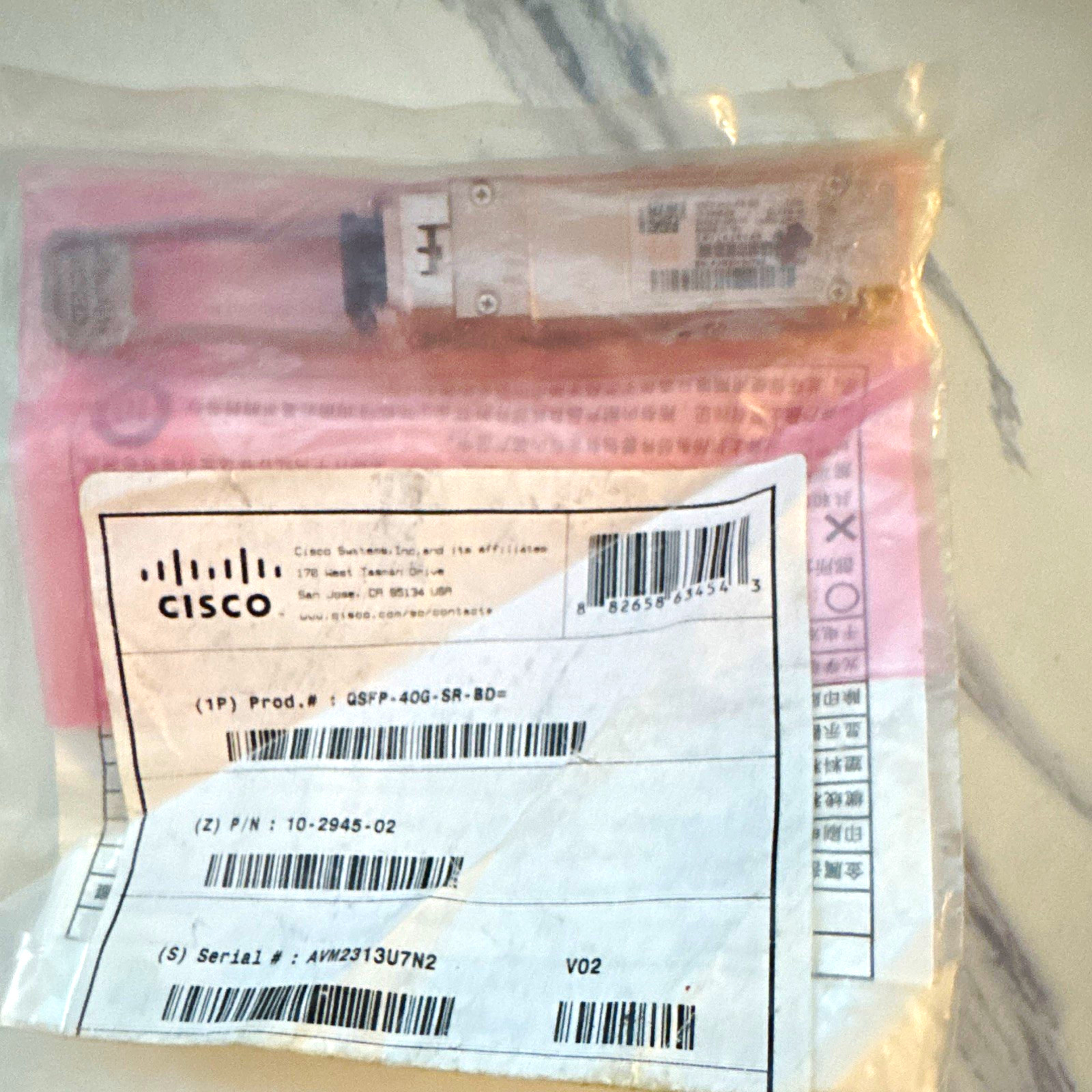 Cisco QSFP-40G-SR-BD= 40Gbps Lot of 8