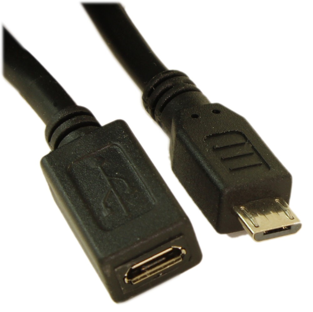 6inch USB 2.0 Micro-B 5-Pin EXTENSION Male/Female Cable Nickel Plated