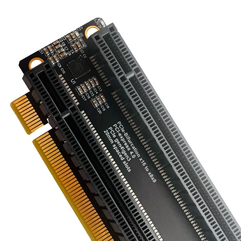 Sintech PCI-e 4.0 16X to 2 Ports PCIe 8X/16X Expansion Card,PCIe Bifurcation x16