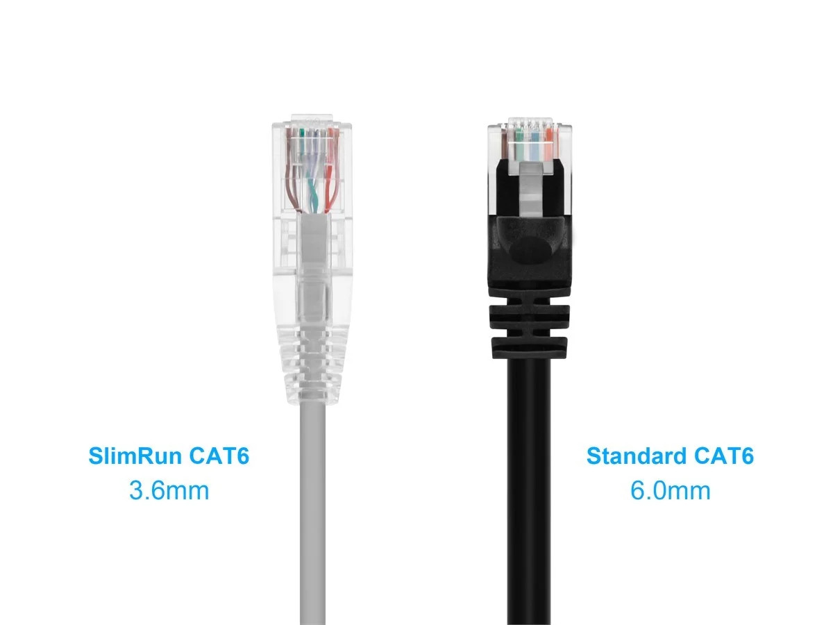 Monoprice Cat6 Ethernet Patch Cable – 0.5 feet – Gray | Snagless RJ45 Stranded