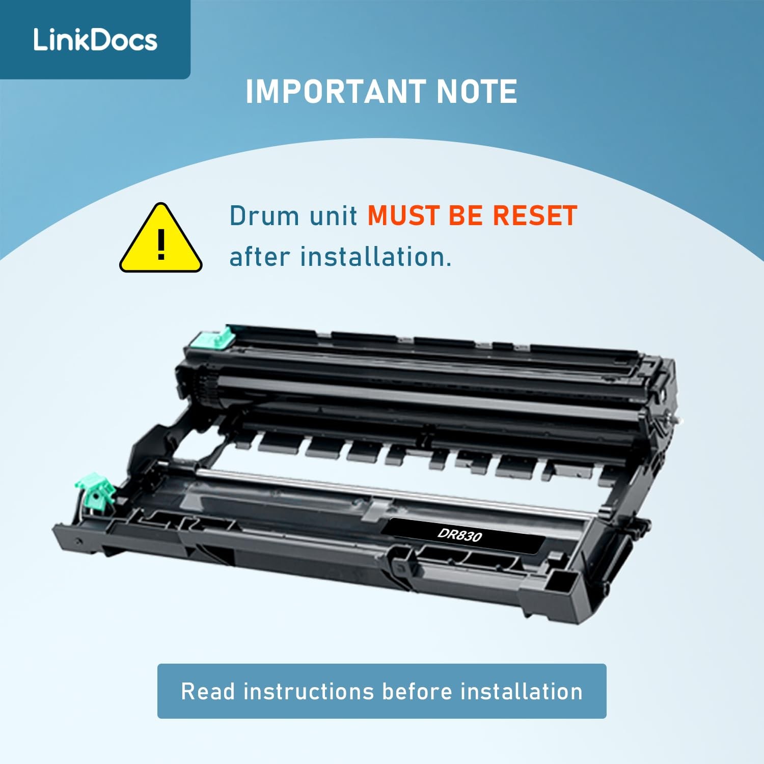 LinkDocs DR830 Drum Replacement for Brother DR830 DR-830 Drum Unit Used with Bro