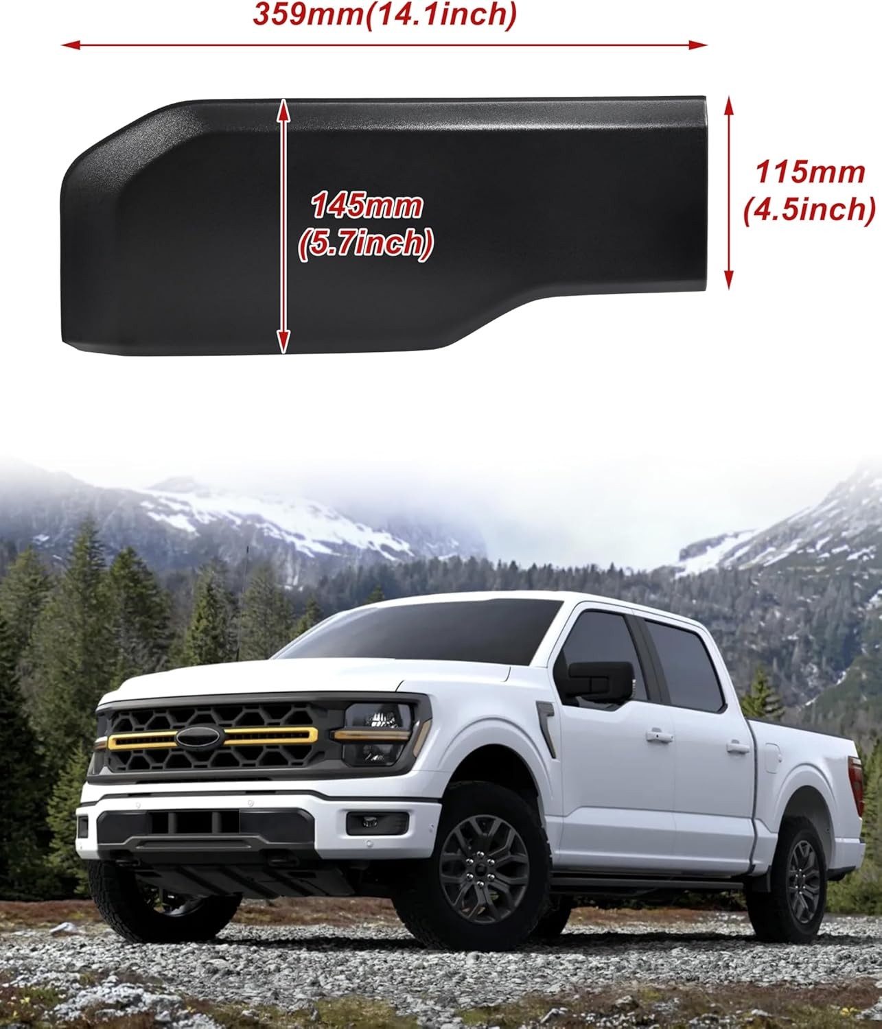 Front Bumper Guards Pads for 2024-2025 Ford F-150, Black Front Bumper Inserts Pr