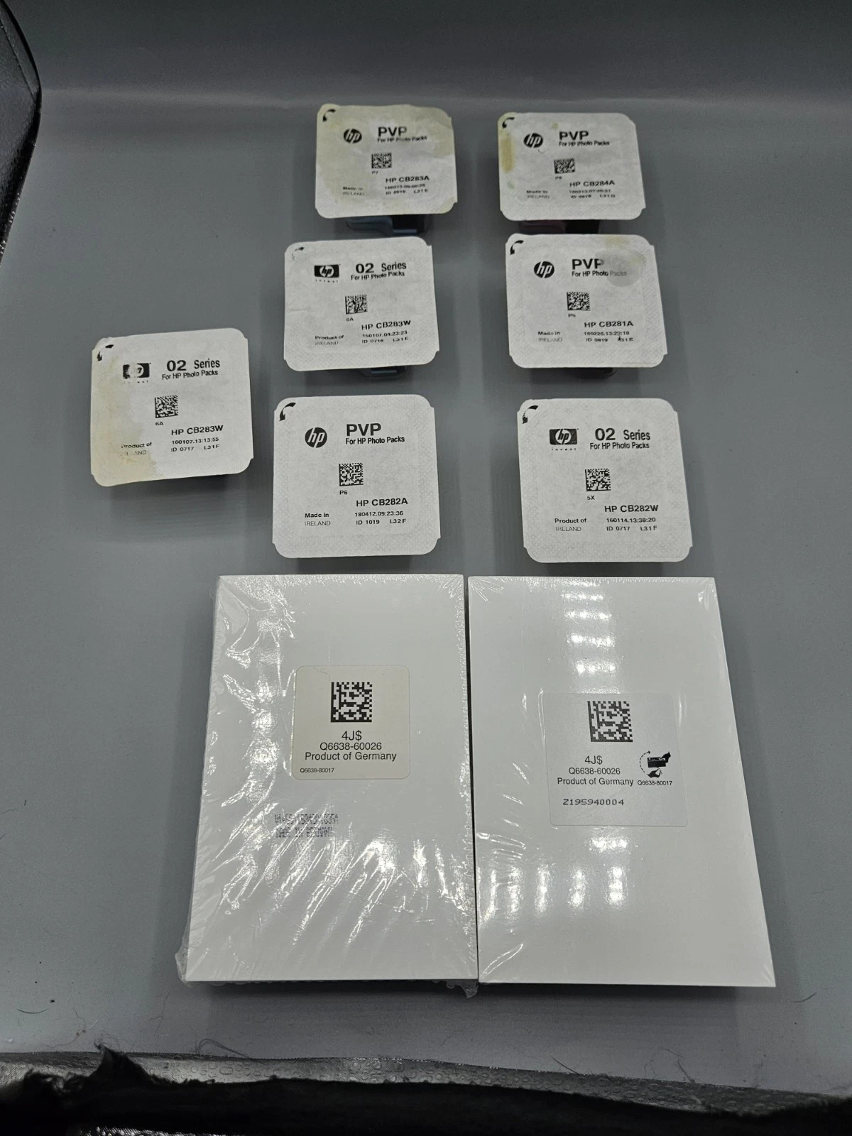 Genuine HP 02 Ink Lot 7 Sealed Cartridges + 150 Sheets 4×6 Photo Paper