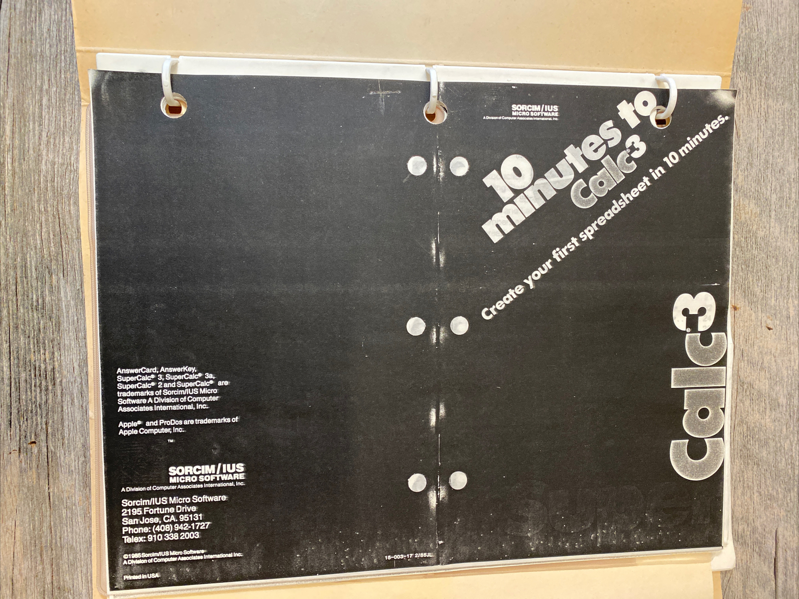 Apple IIe IIc Software 10 Minutes To Calc3 Spreadsheets SuperCalc 3a