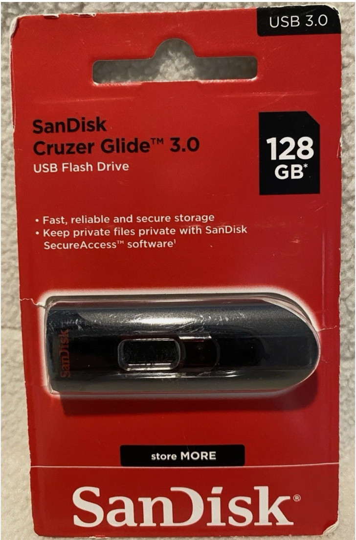 SanDisk Cruzer Glide 3.0 128GB USB 3.0 Flash Drive – SDCZ600-128G-G35