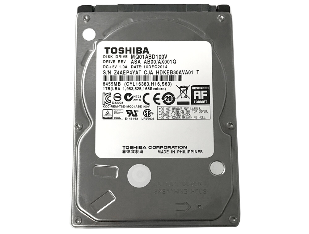 TOSHIBA 1TB MQ01ABD100V 5400RPM SATA 3.0Gb/s 2.5″ Internal Notebook Hard Drive