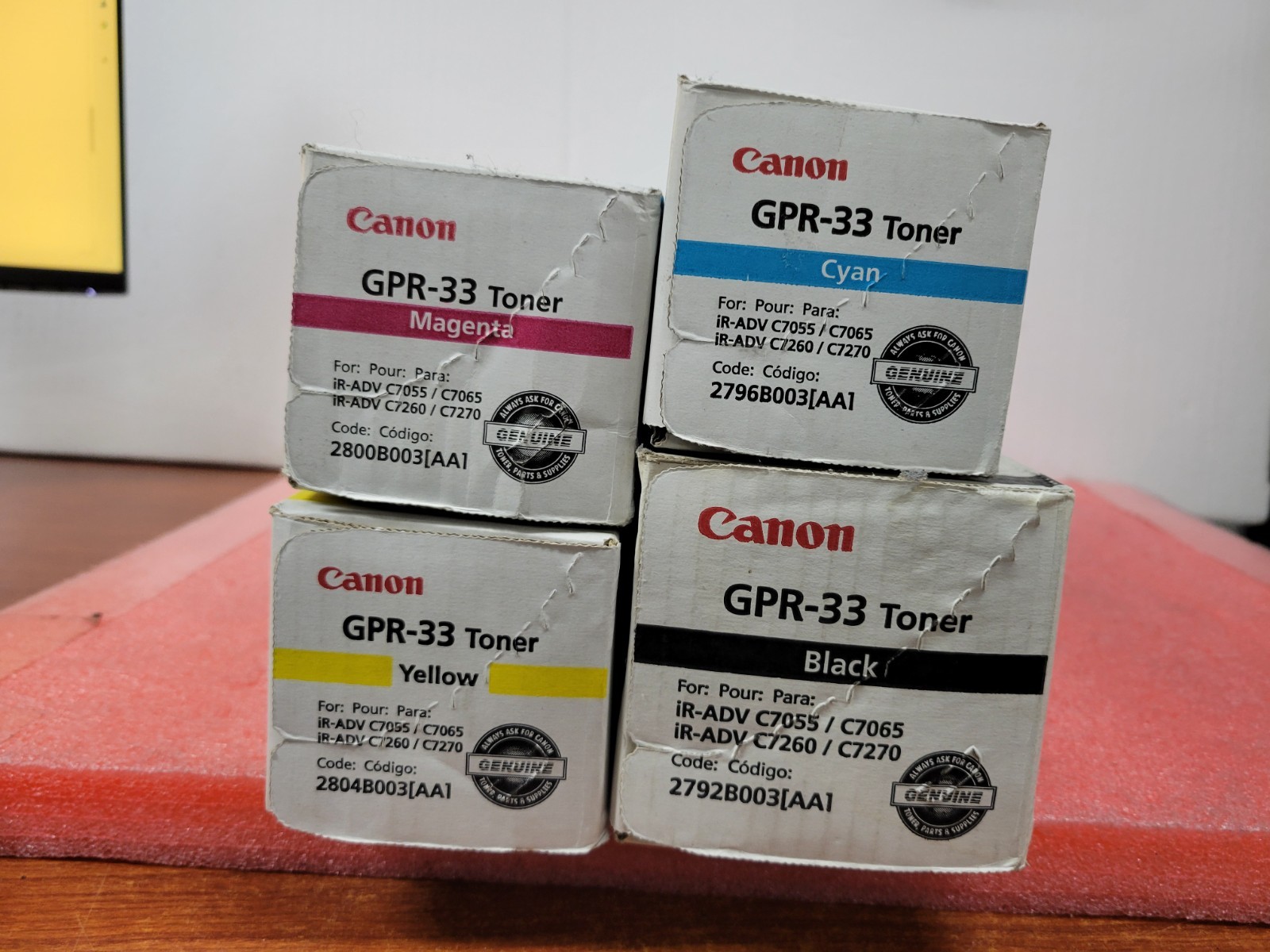 Genuine Canon GPR-33 Toner Set Black/Cyan/Magenta/Yellow OEM *NEW* | T198DS